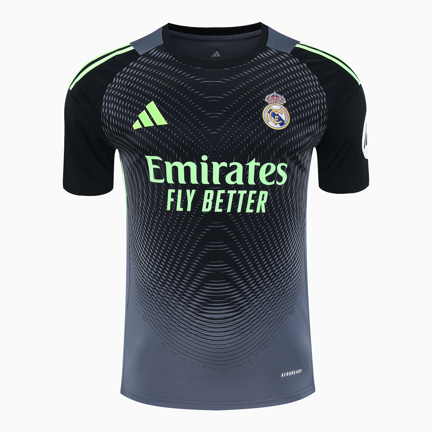AlphaJersey-Real Madrid 25-26 Short-Sleeve Training Set - Deep Gray Top & Gray Shorts