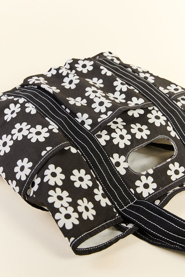 Daisy Daydreams Black Canvas Tote DOORBUSTER | Elegant Women's Fashion by coolavocek