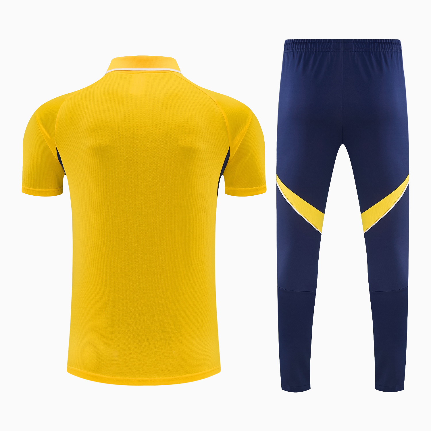 AlphaJersey-Boca Juniors 25-26 POLO Short-Sleeve Training Set - Yellow Top and Dark Blue Pants
