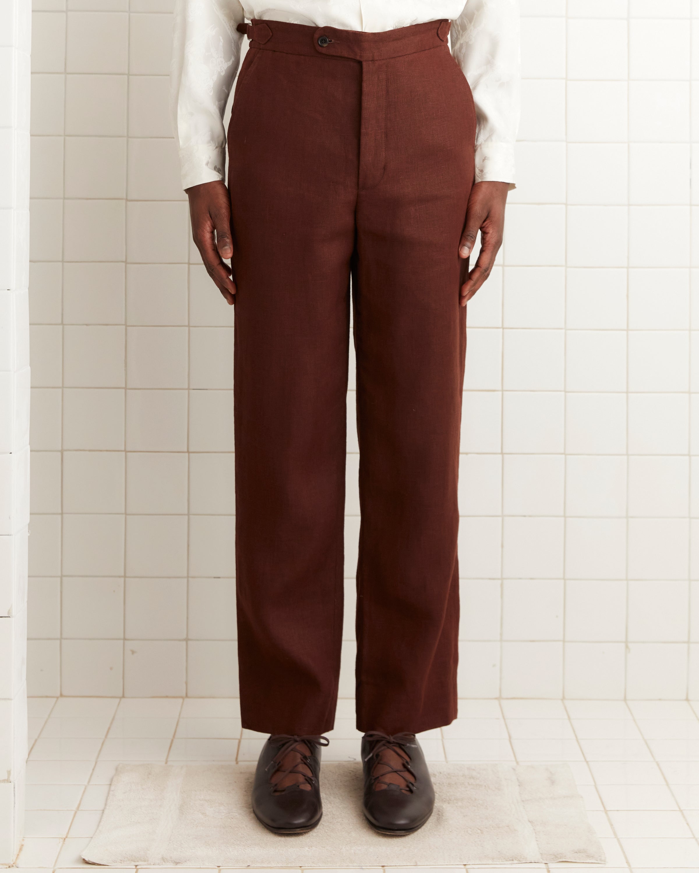 Linen Suiting Trousers - Chocolate | Modern Menswear by yycbvcnbmmnbm