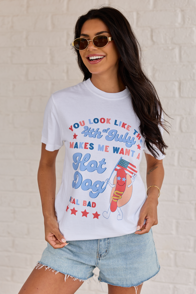 I Look Like the 4th Of July White Graphic Tee DOORBUSTER | Elegant Women's Fashion by coolavocek