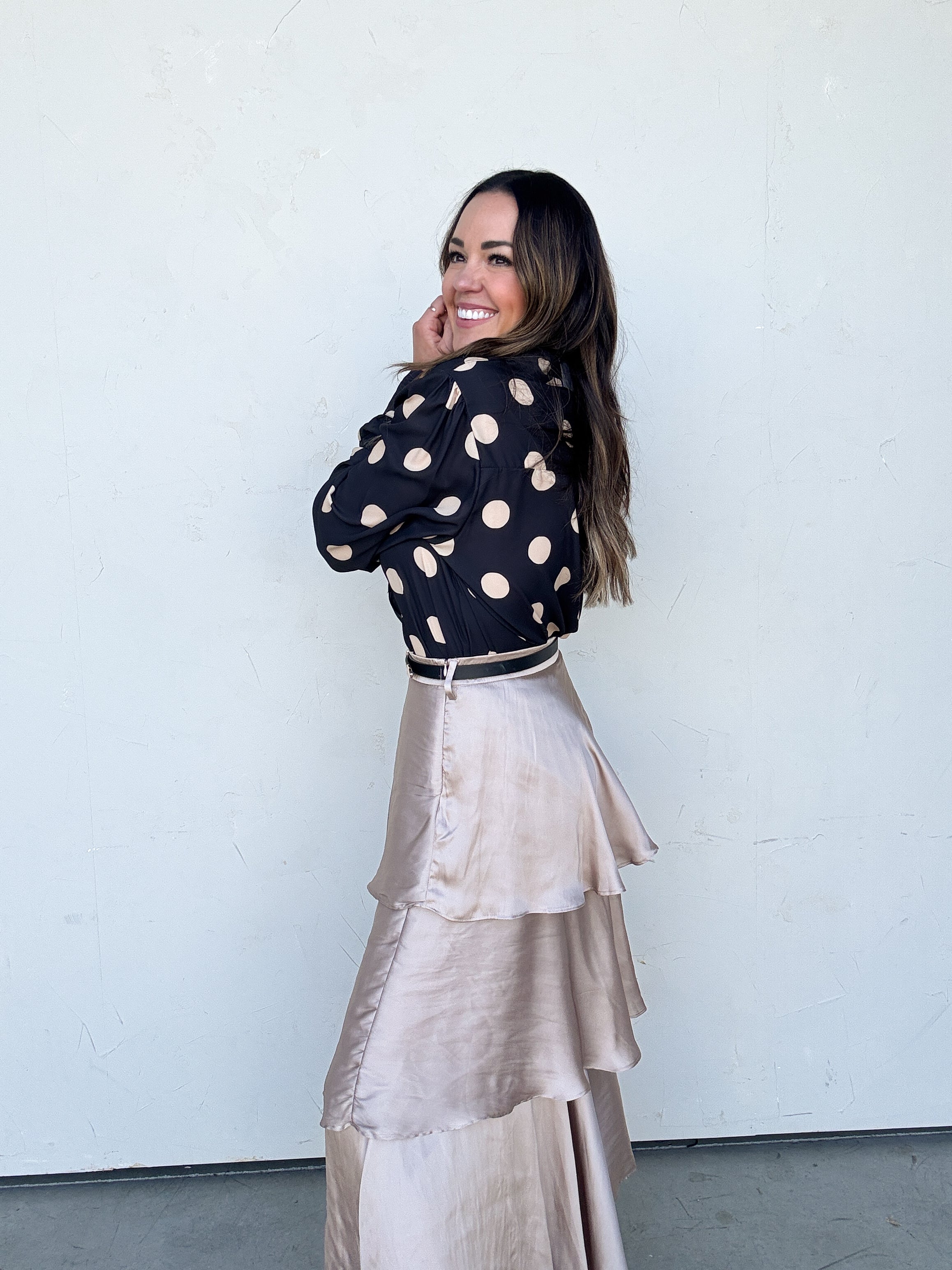 Tiered Satin Maxi Skirt | Elegant Women's Fashion by coolavocek