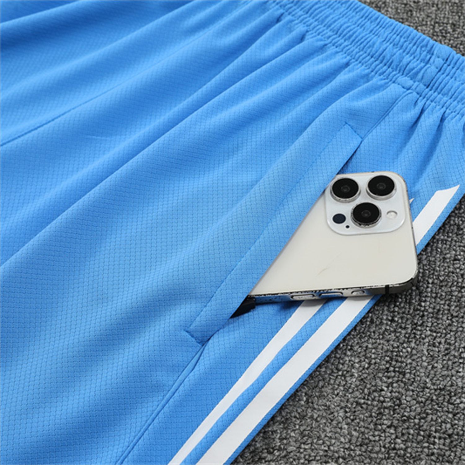 AlphaJersey-Real Madrid 25-26 Short-Sleeve Training Set - Sky Blue Top and Sky Blue Shorts