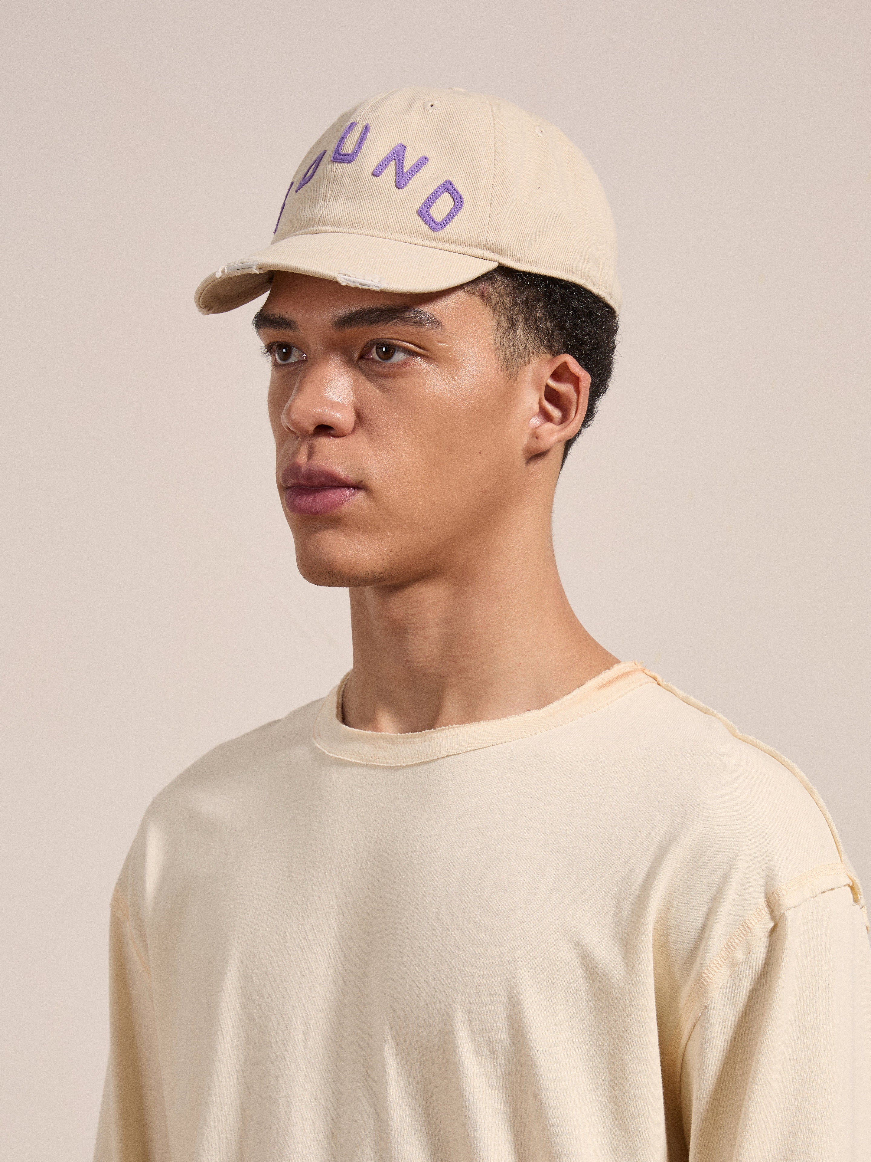 Ivory Felt Patch Cap | Modern Menswear by yycbvcnbmmnbm