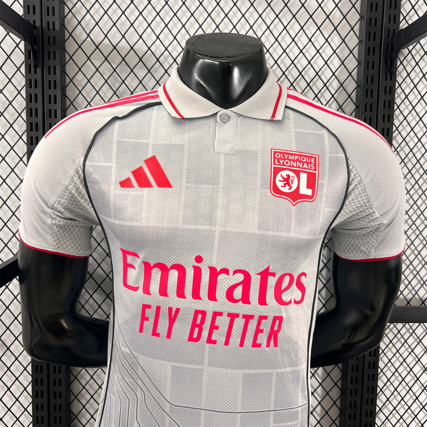 AlphaJersey-Olympique Lyonnais Lyon 25-26 Third Grey Jersey - Player Version
