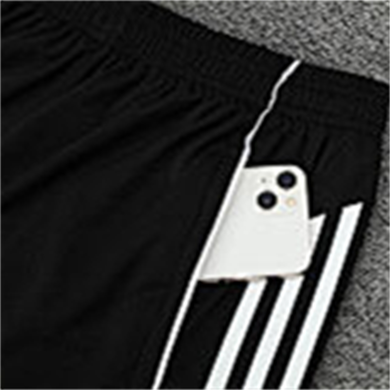 AlphaJersey-INT M.A.M 25-26 Short-Sleeve Training Set - Light Grey Stripes Black Top & Black Shorts