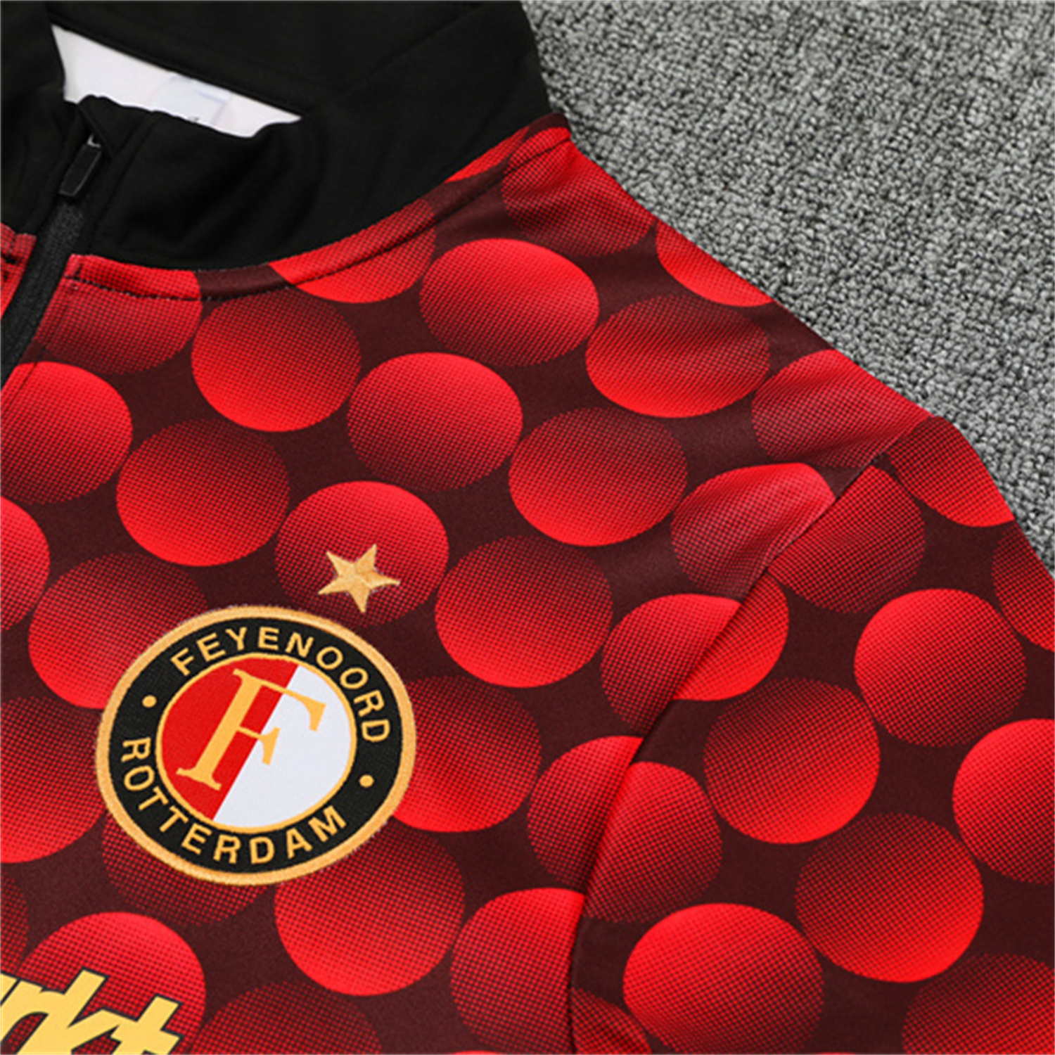AlphaJersey-Feyenoord 25-26 Kids Long Sleeve Training Set - Red Top & Black Pants