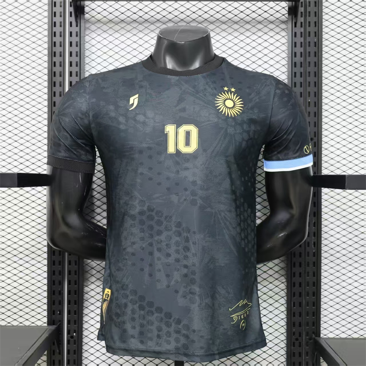 AlphaJersey-Argentina 2026 Black Maradona Special Kit - Player Version