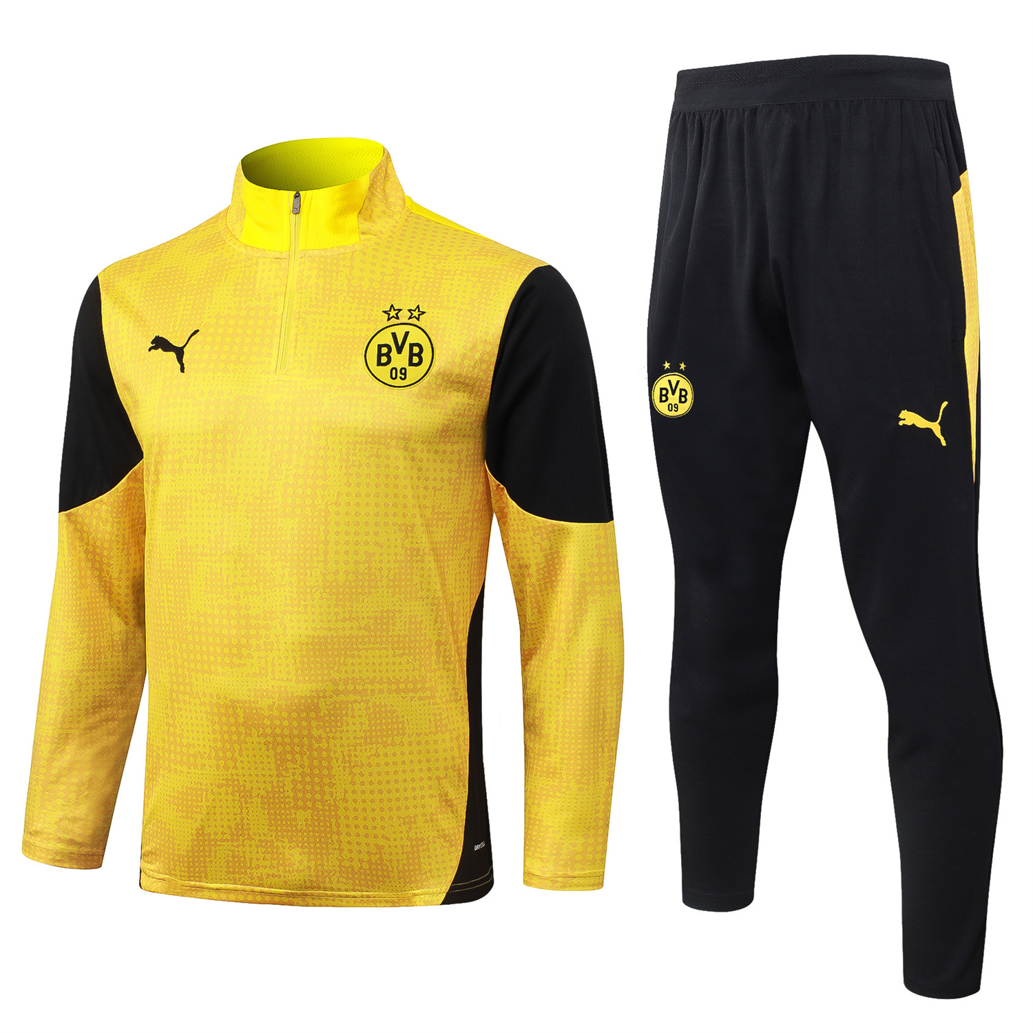 AlphaJersey-Dortmund 25-26 Jacket Training Tracksuit - Yellow top & Black Pants