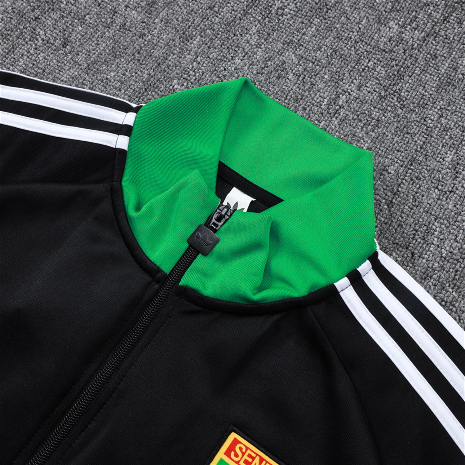 AlphaJersey-Senegal 2026 Jacket Training Tracksuit - Black With Green Jackets & Pants
