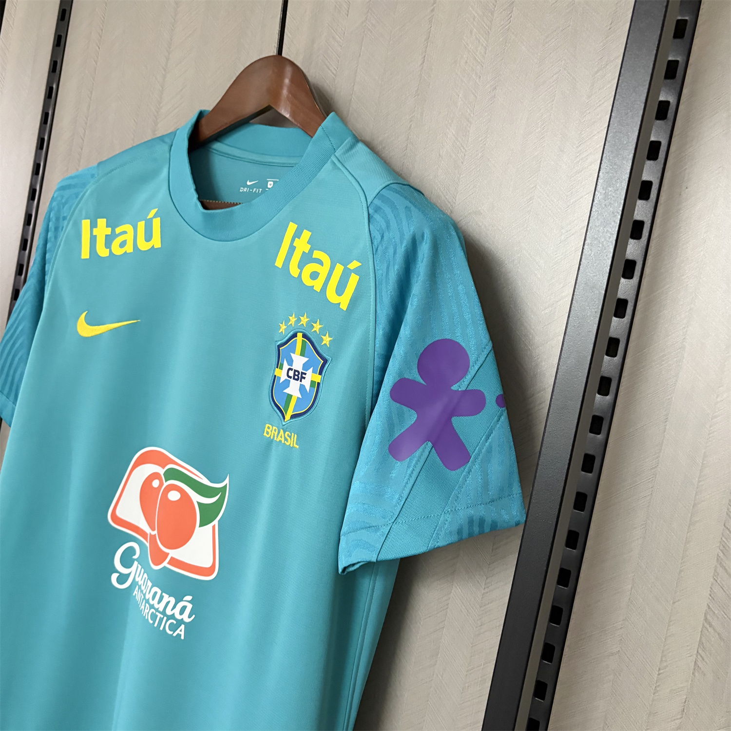 AlphaJersey-Retro Brazil 2022 Pre-Match Cyan Special Jersey