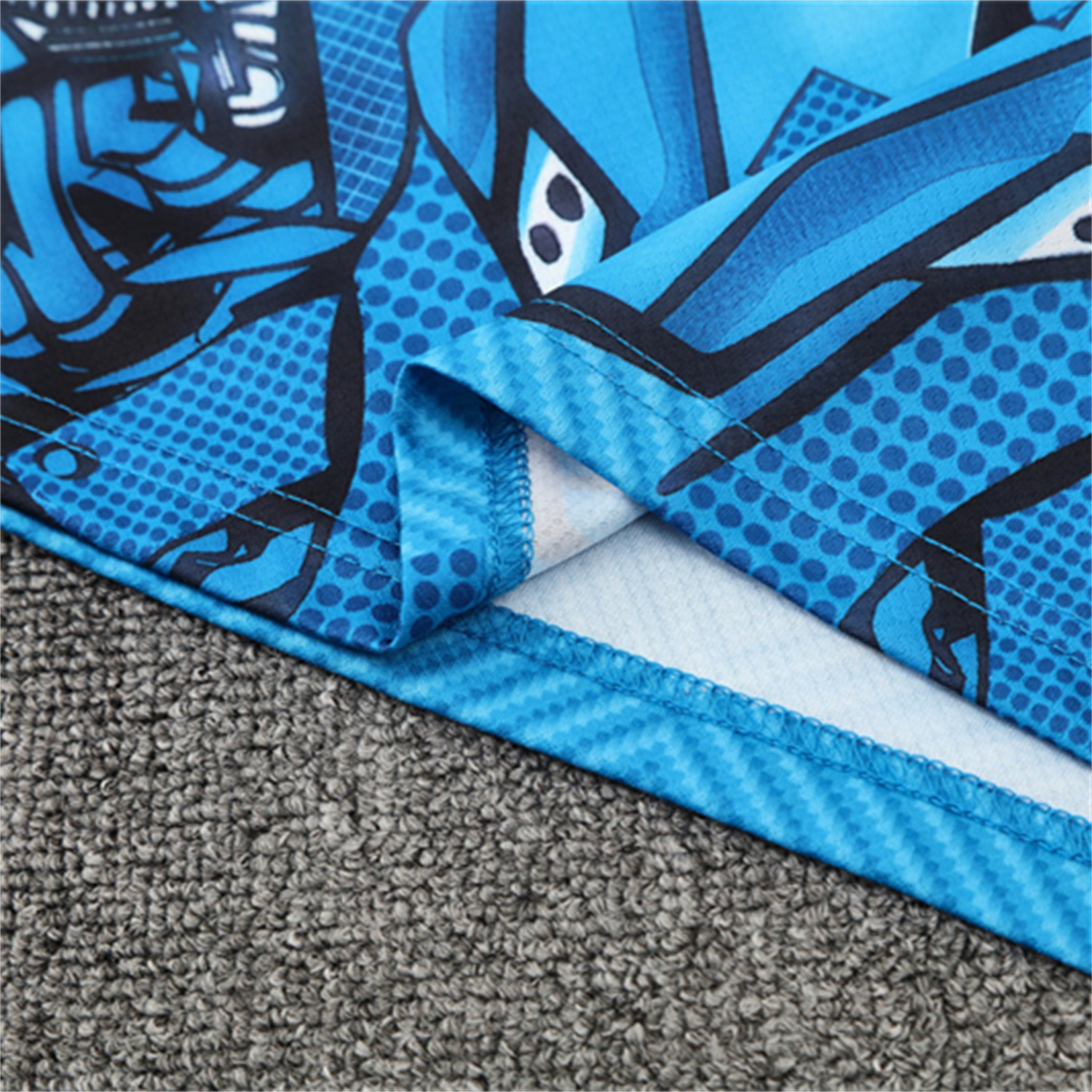 AlphaJersey-Napoli 25-26 Kids Short-Sleeve Training Set - Blue Mecha Top & Black Shorts