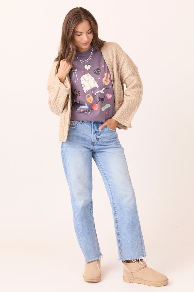 Eras Multi Icons Purple Graphic Tee | Elegant Women's Fashion by coolavocek