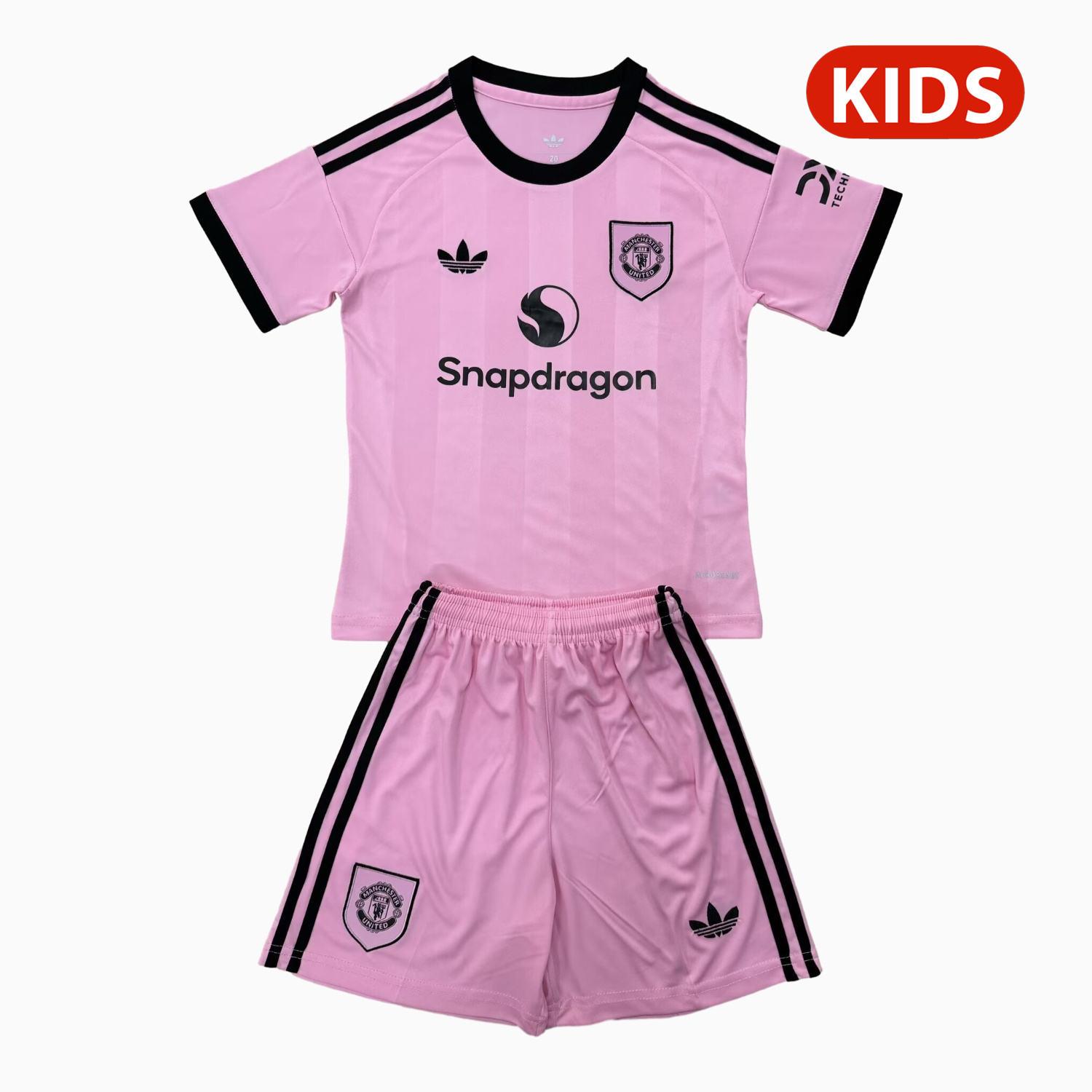 AlphaJersey-Manchester United 25-26 Light Pink Goalkeeper Kids Kit