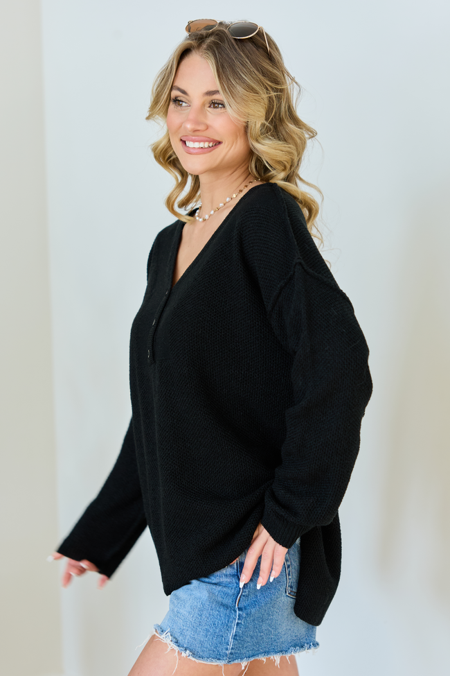 Blaire Black V-Neck Sweater SALE | Elegant Women's Fashion by coolavocek