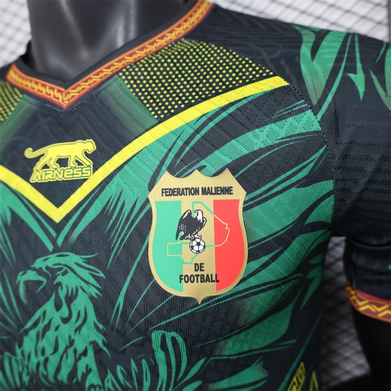 AlphaJersey-Mali 2026 Eagle Black Green Jersey - Player Version