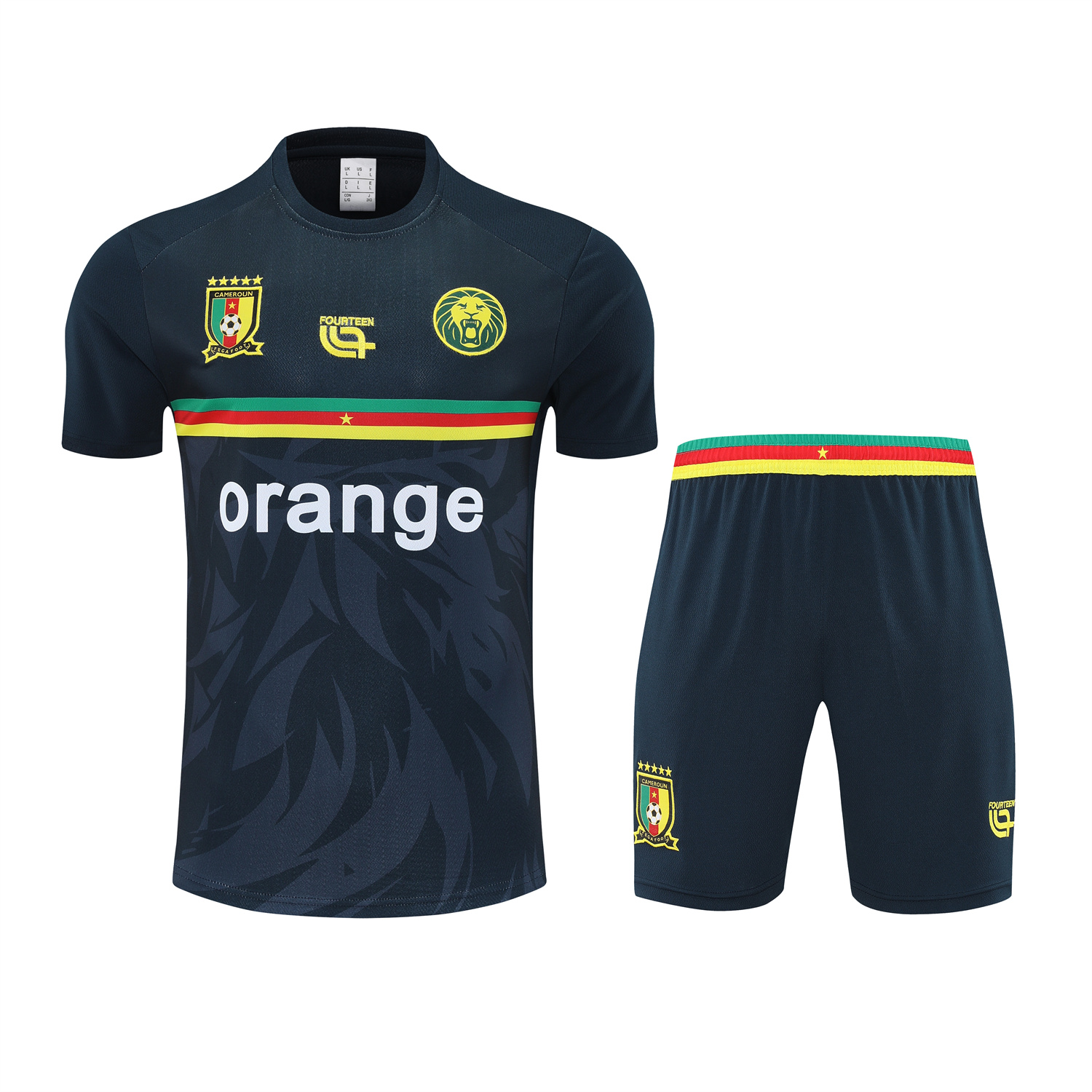 AlphaJersey-Cameroon 25-26 Short-Sleeve Training Set - Deep Blue Top and Shorts