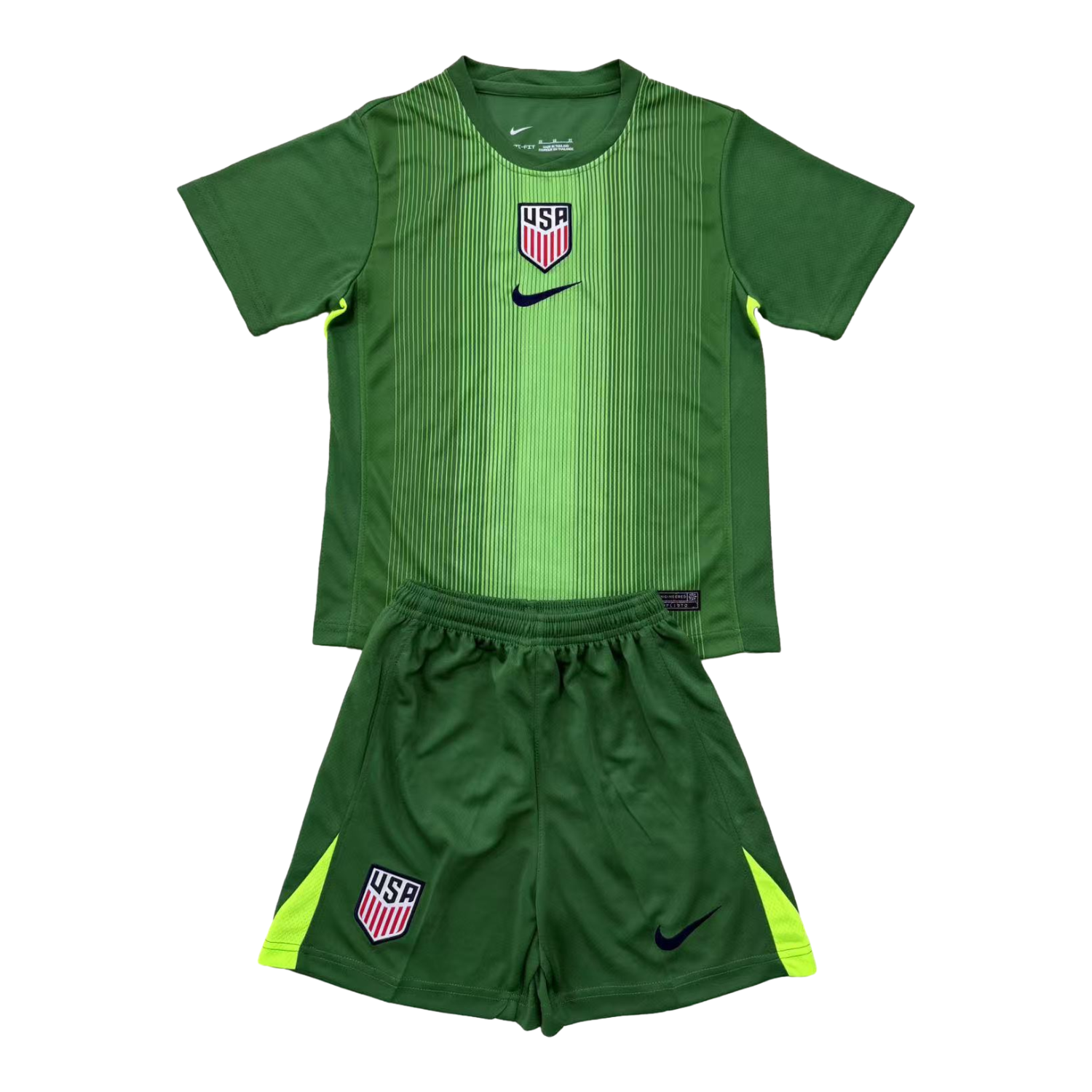 AlphaJersey-United States USA 25-26 Green Goalkeeper Men's Adult Jersey Set - Fans Version