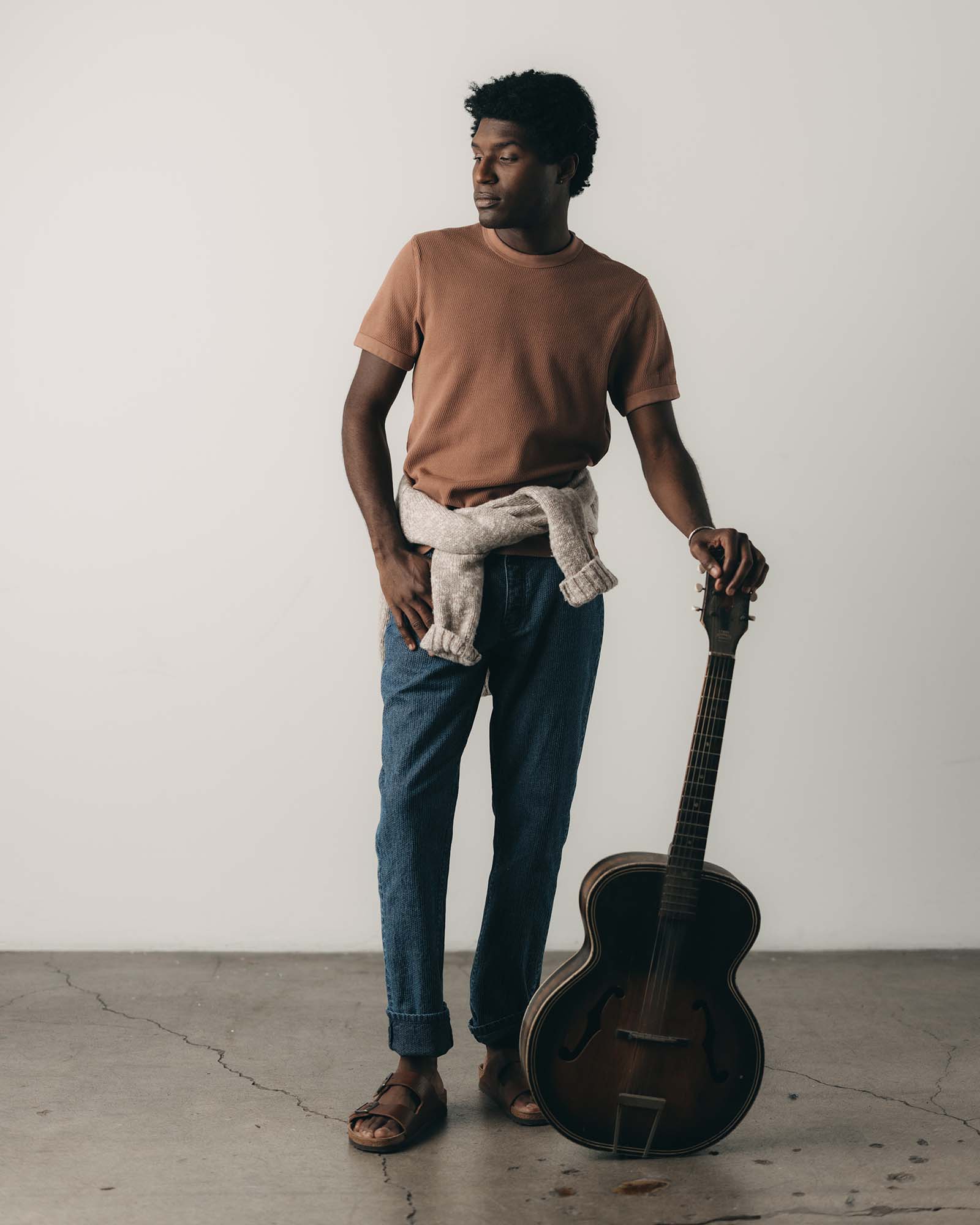 The Organic Cotton Short Sleeve Crew in Faded Brick Waffle | Modern Menswear by yycbvcnbmmnbm