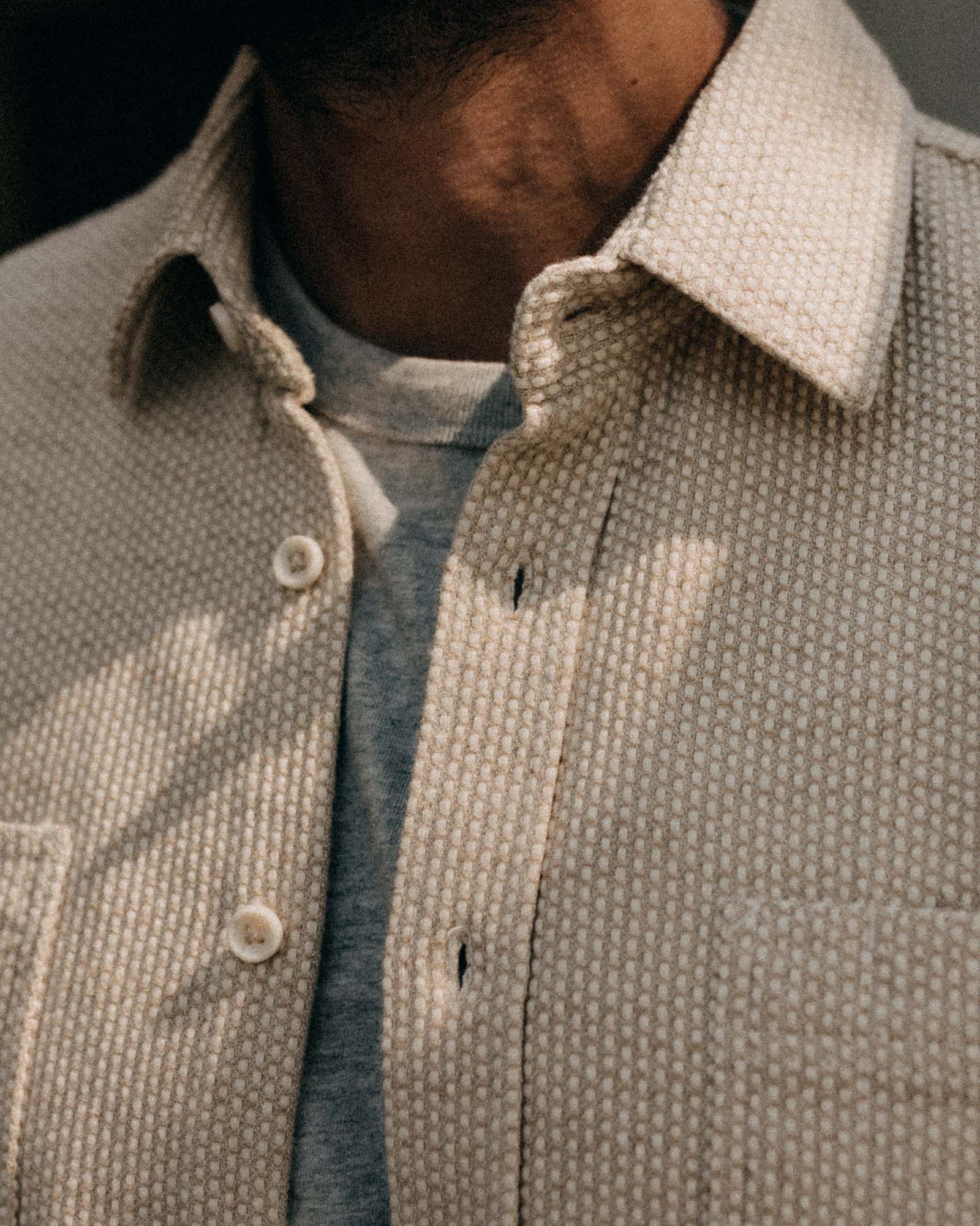 The Utility Shirt in Natural Sashiko | Modern Menswear by yycbvcnbmmnbm