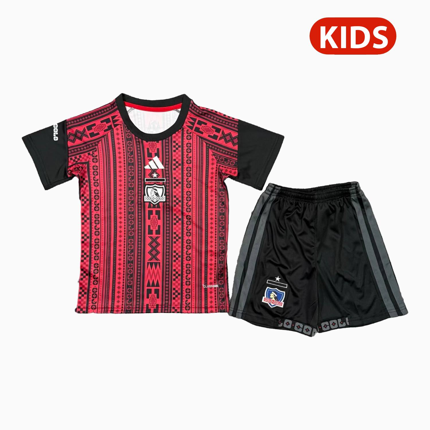 AlphaJersey-Colo Colo 25-26 Red Pre-Match Kids Kit