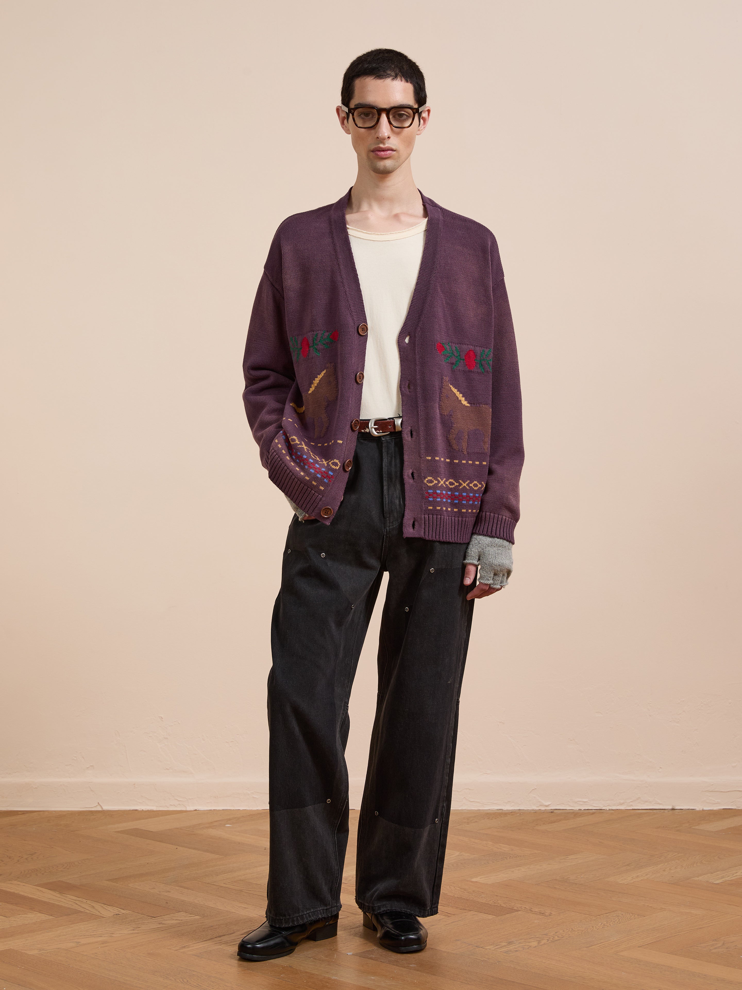 Horse Jacquard Cardigan | Modern Menswear by yycbvcnbmmnbm