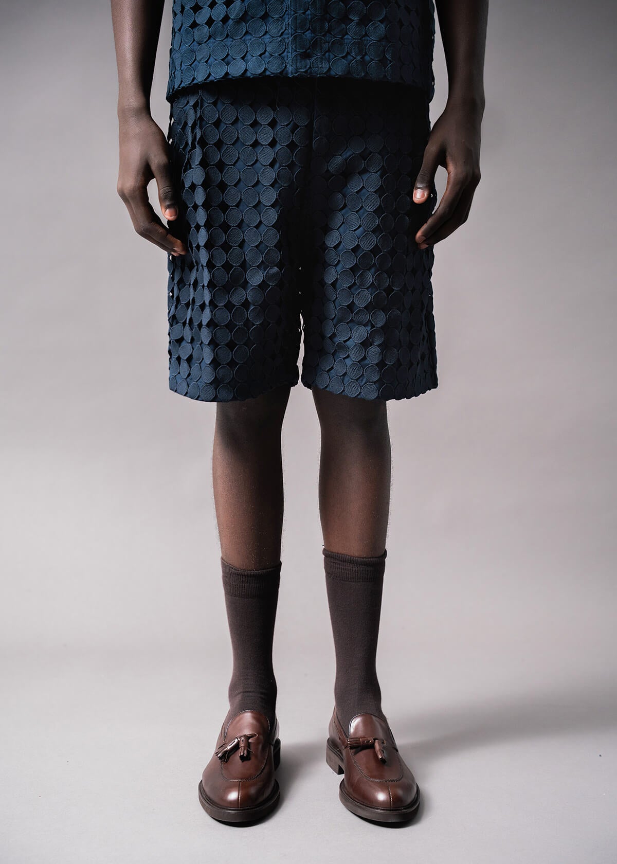 2 Pieced Embroidered Short | Modern Menswear by yycbvcnbmmnbm