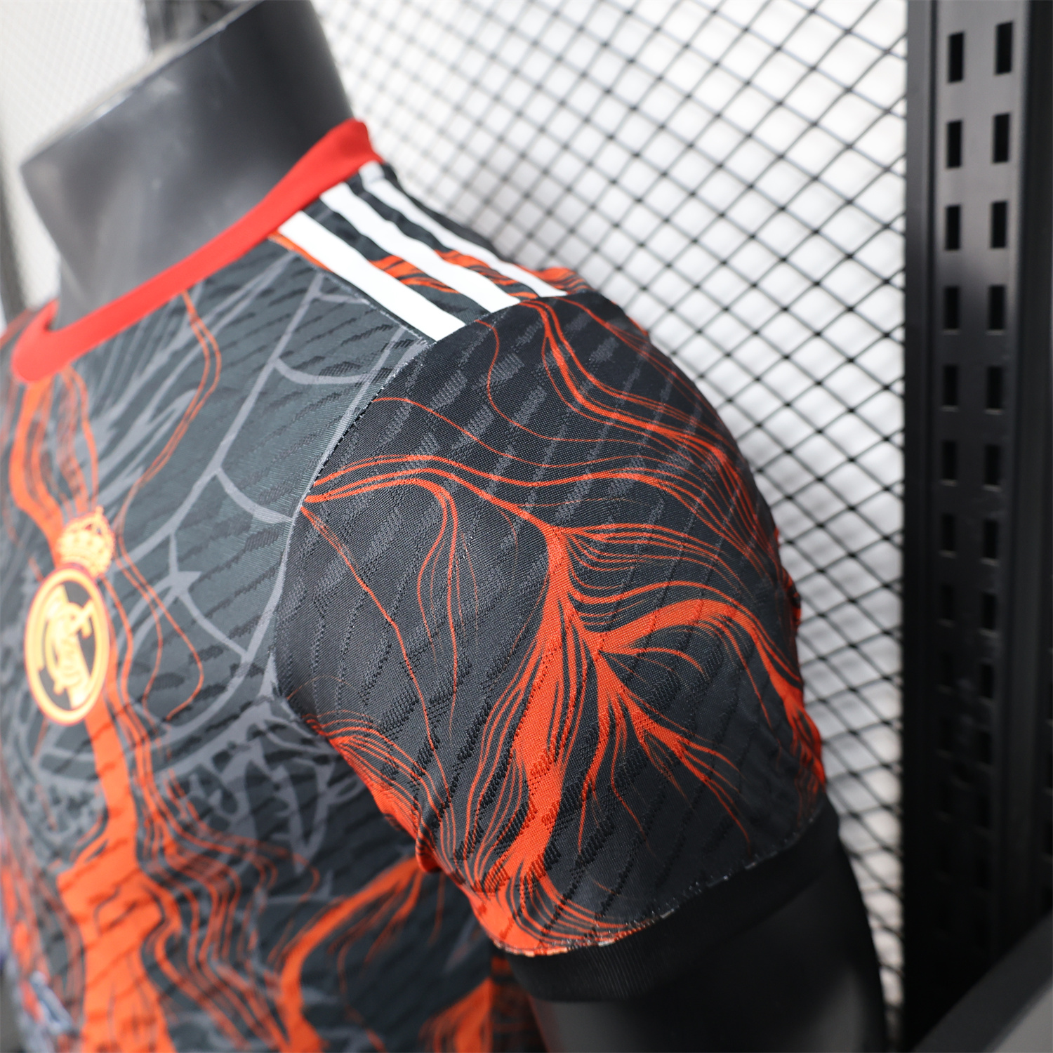 AlphaJersey-Real Madrid 25-26 Grey Chinese Loong and Red Fire Black Jersey - Player Version