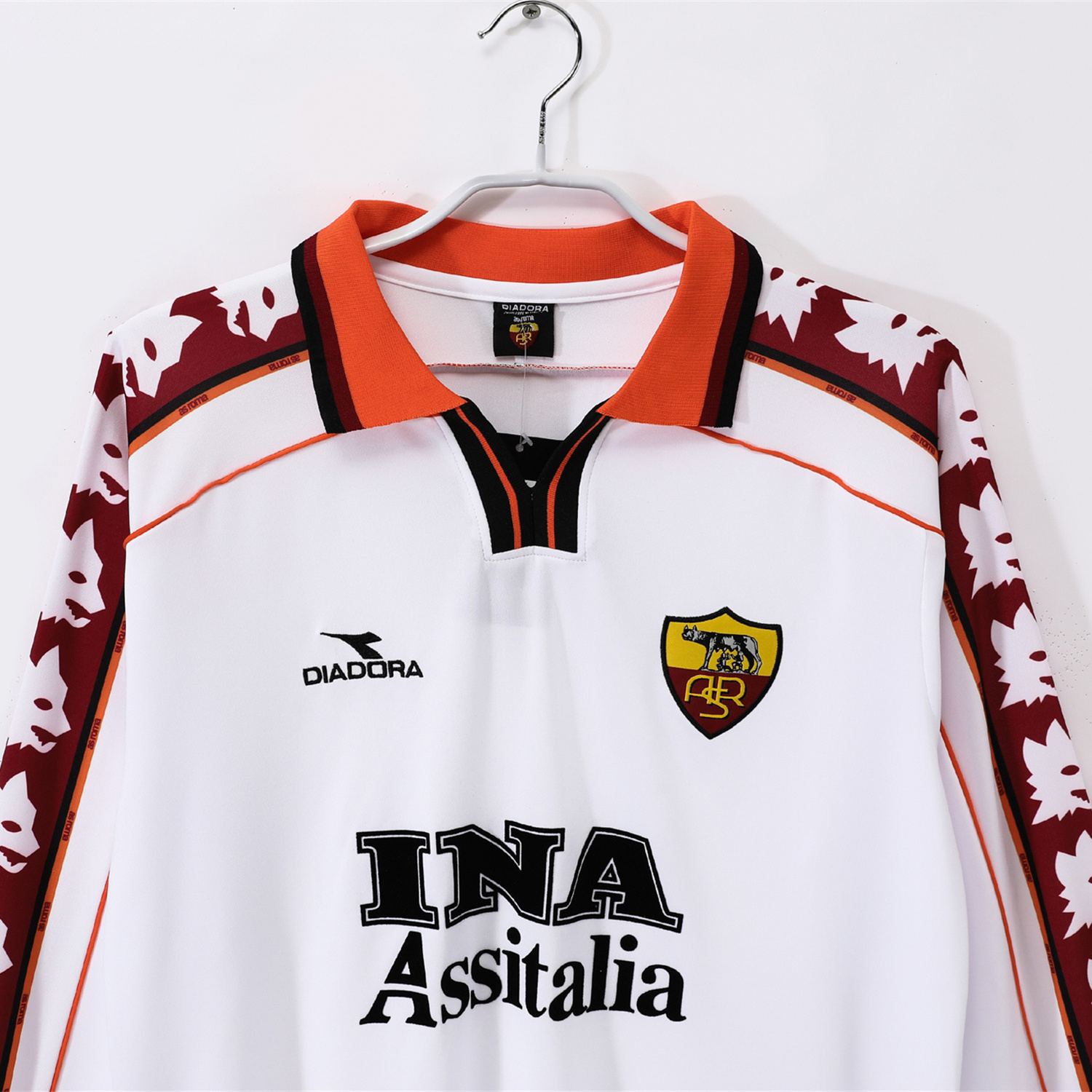 AlphaJersey-Retro Roma 1998-99 Away Long Sleeves Jersey