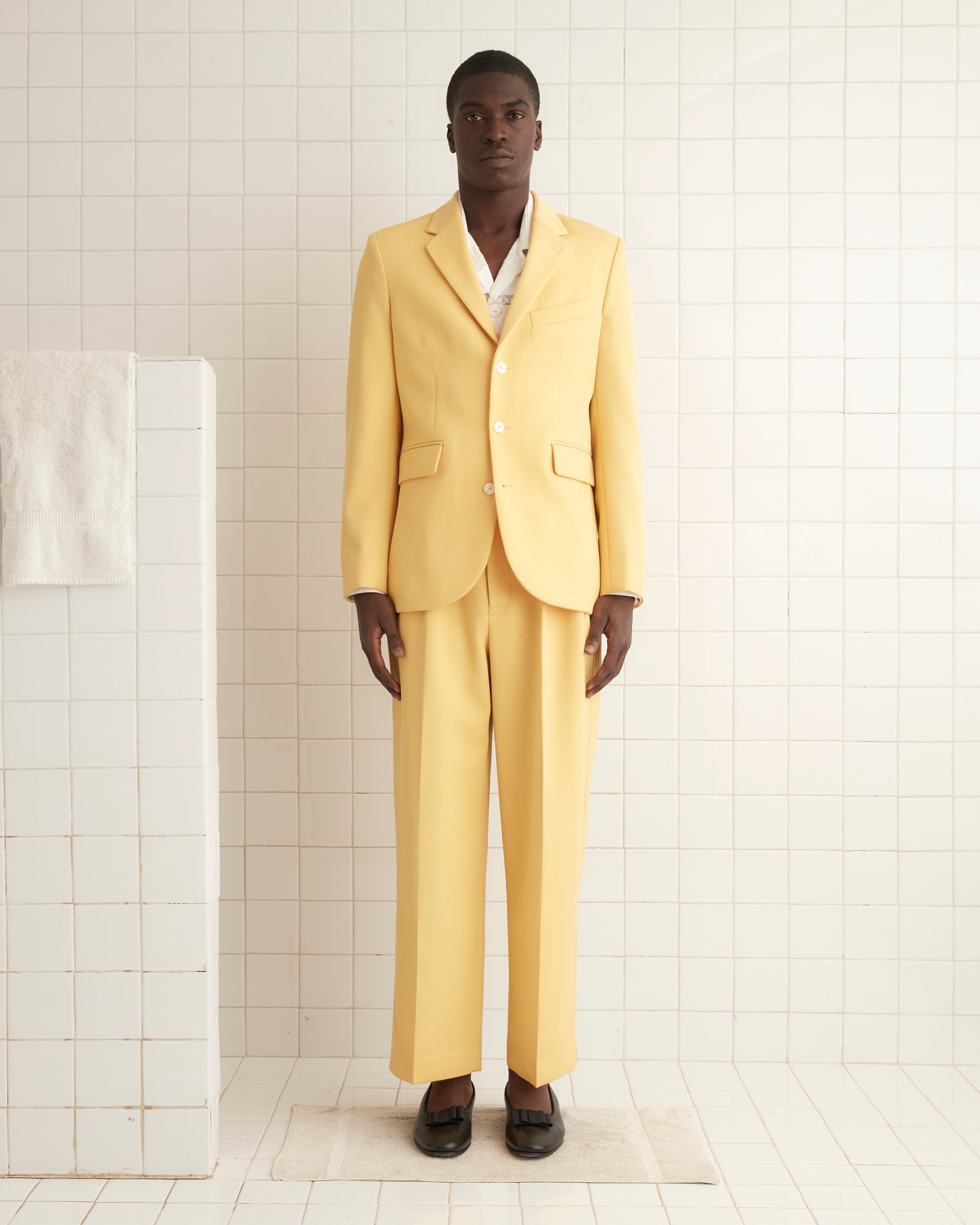 Riding Twill Suit Jacket - Yellow | Modern Menswear by yycbvcnbmmnbm