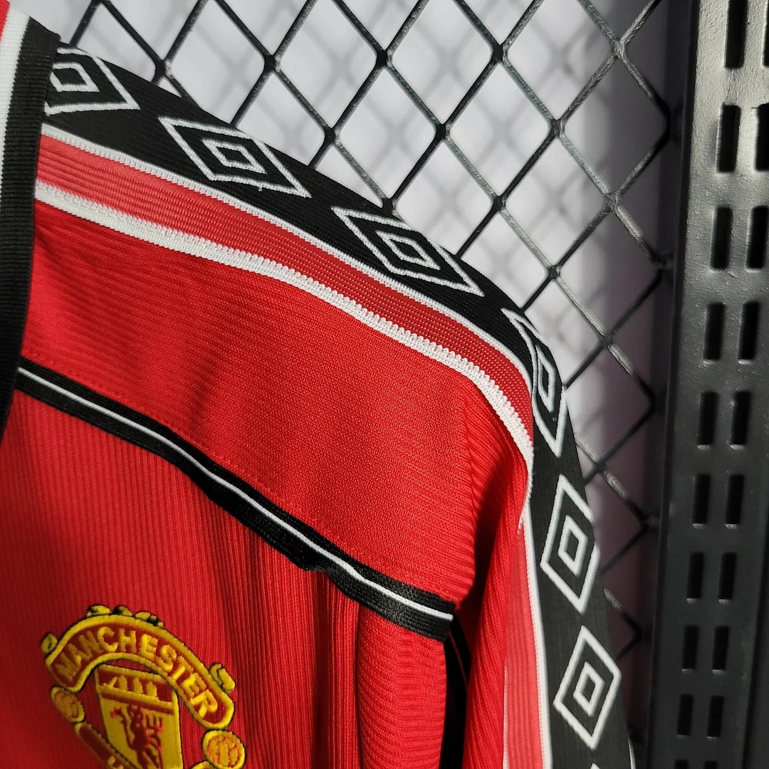 AlphaJersey-Retro Manchester United 98-99 Home Long Sleeve Jersey