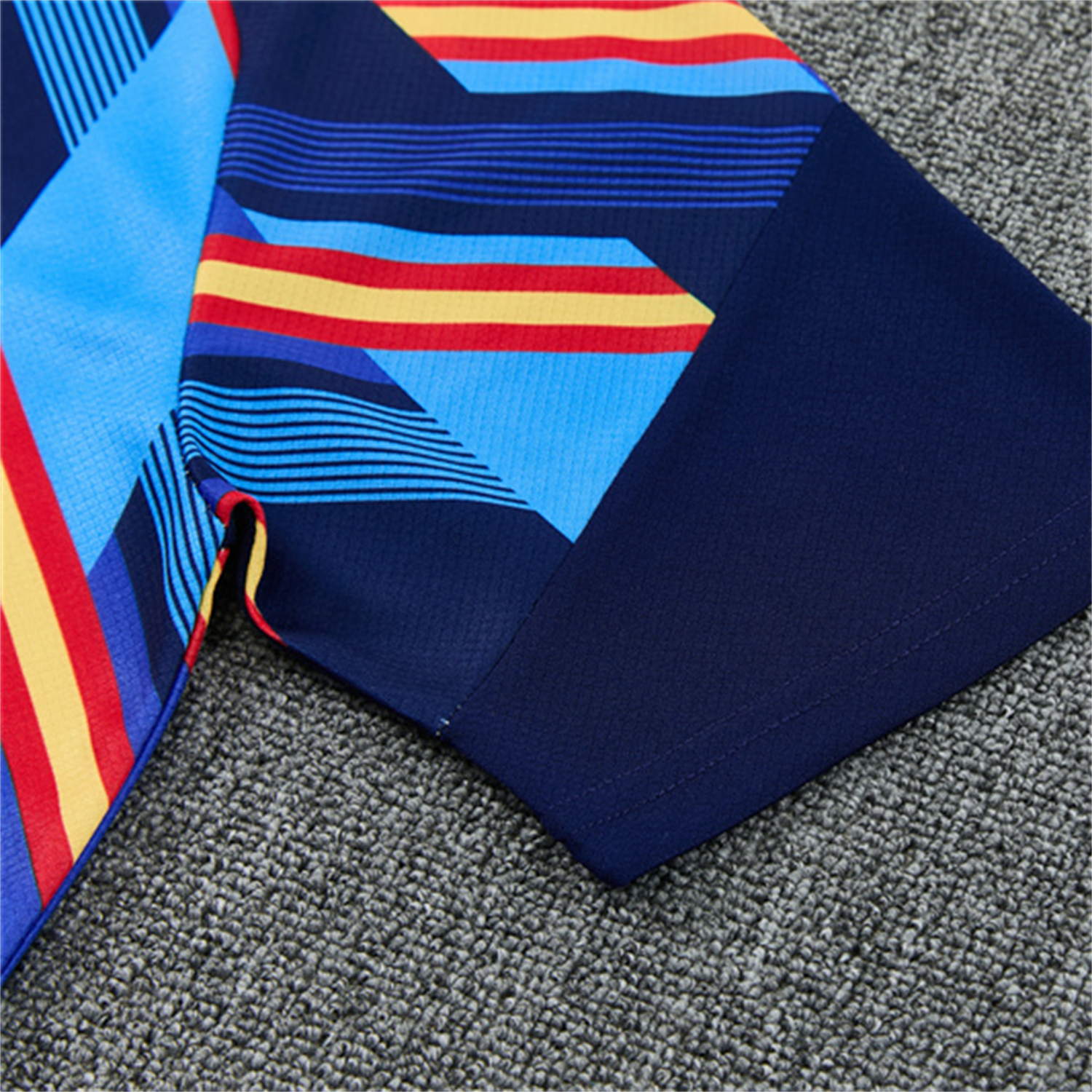 AlphaJersey-Spain 2026 Kids Short-Sleeve Training Set - Royal Blue And Yellow Top & Royal Blue Shorts