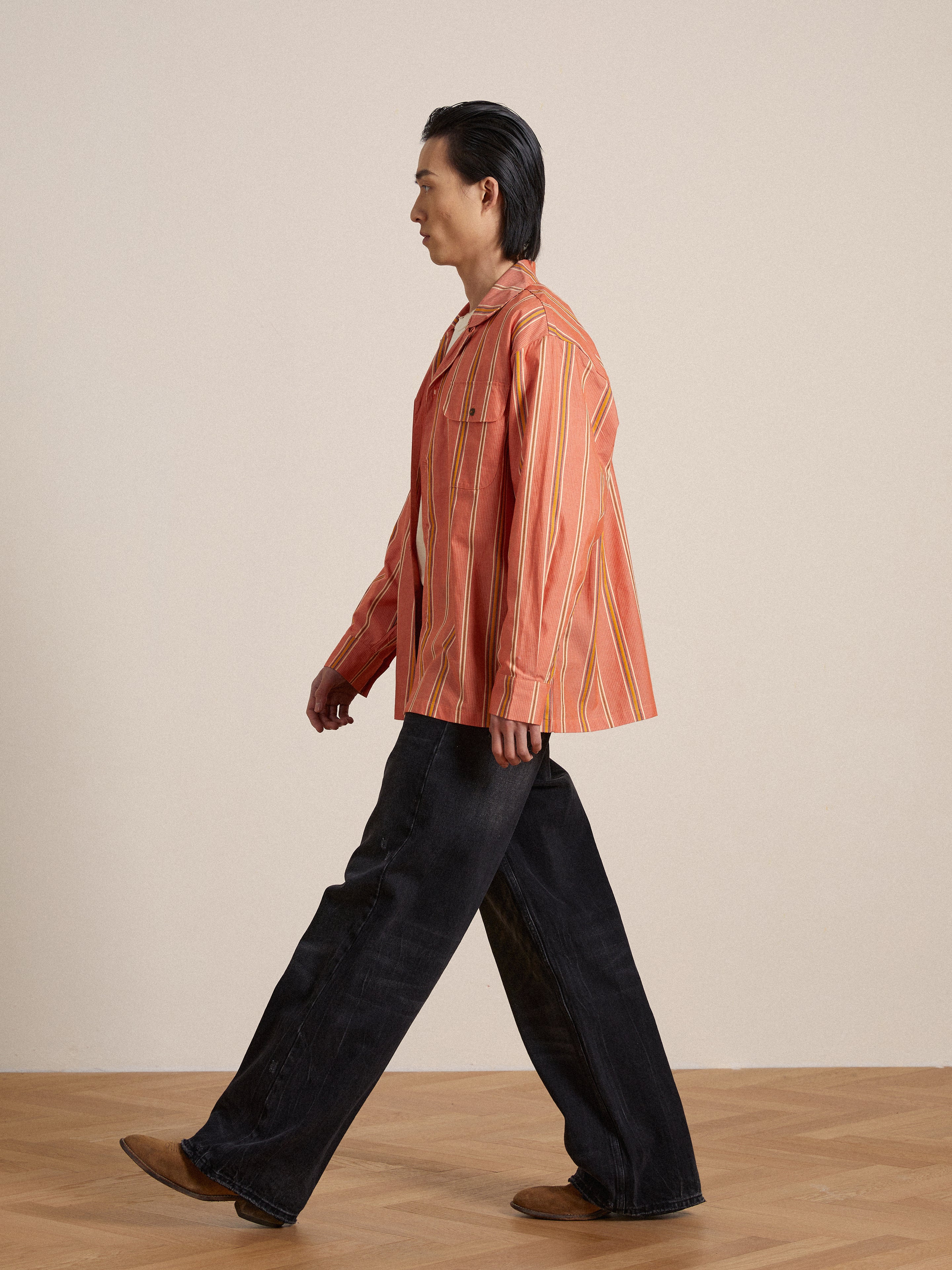Stripe Citrus LS Camp Shirt | Modern Menswear by yycbvcnbmmnbm