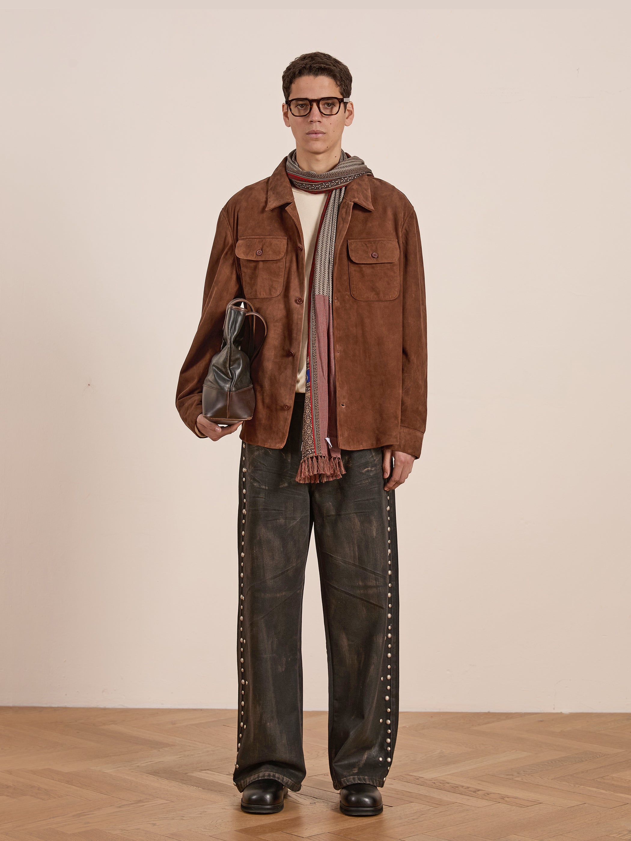 Suede Leather Camp Shirt | Modern Menswear by yycbvcnbmmnbm