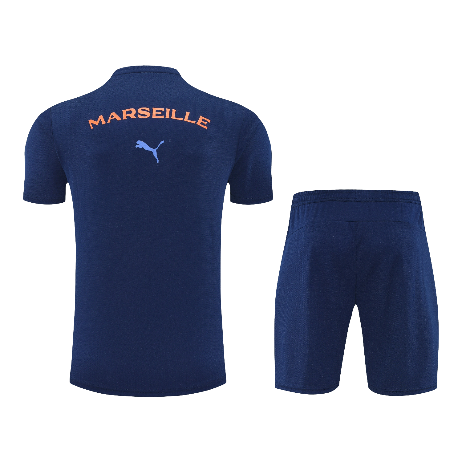 AlphaJersey-Marseille 25-26 Short-Sleeve Training Set - Blue Top & Blue Shorts