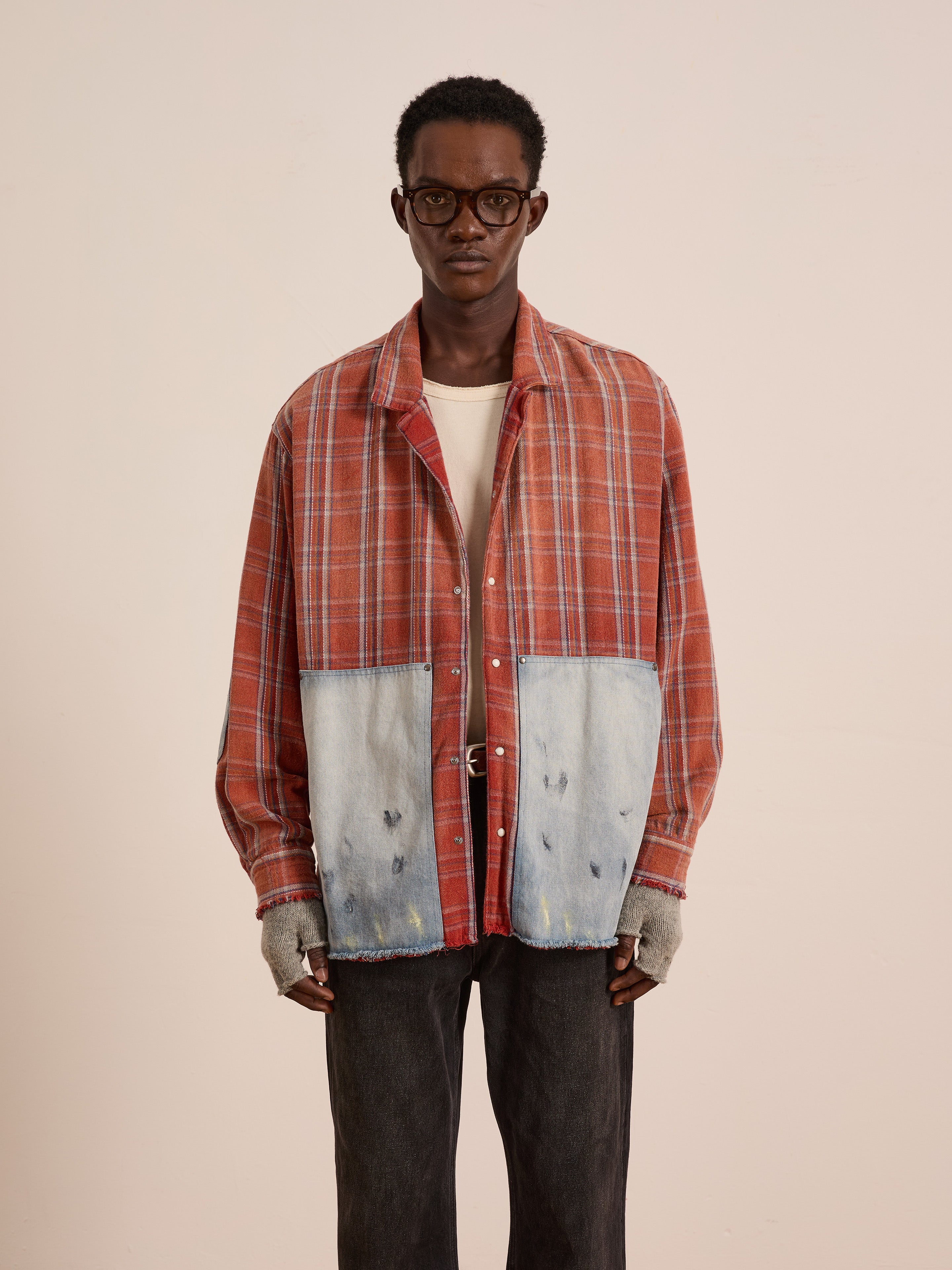 Plaid Denim Shirt | Modern Menswear by yycbvcnbmmnbm