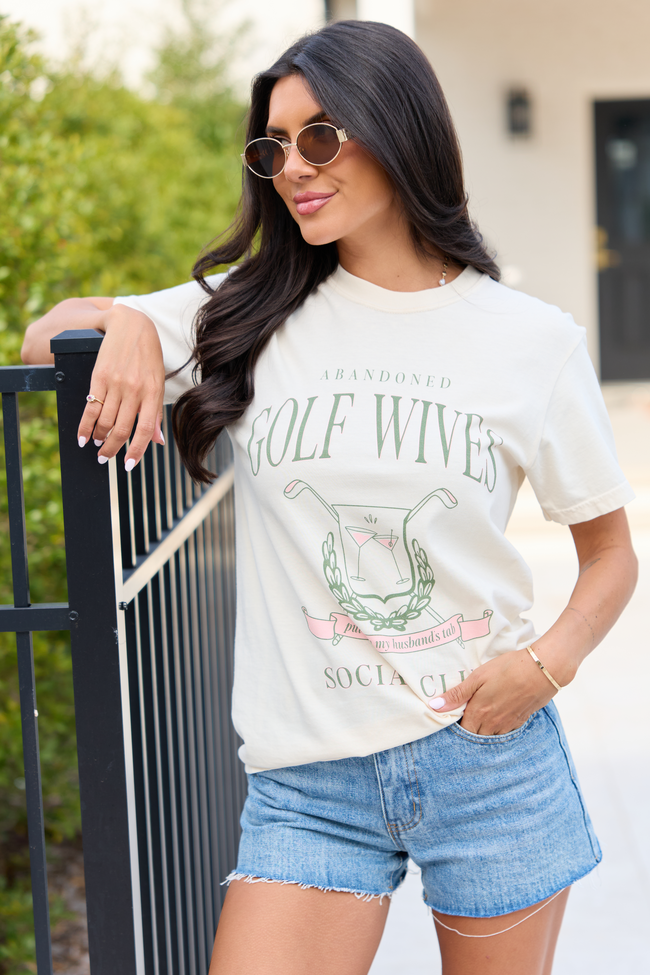 Golf Wives Social Club Ivory Graphic Tee | Elegant Women's Fashion by coolavocek