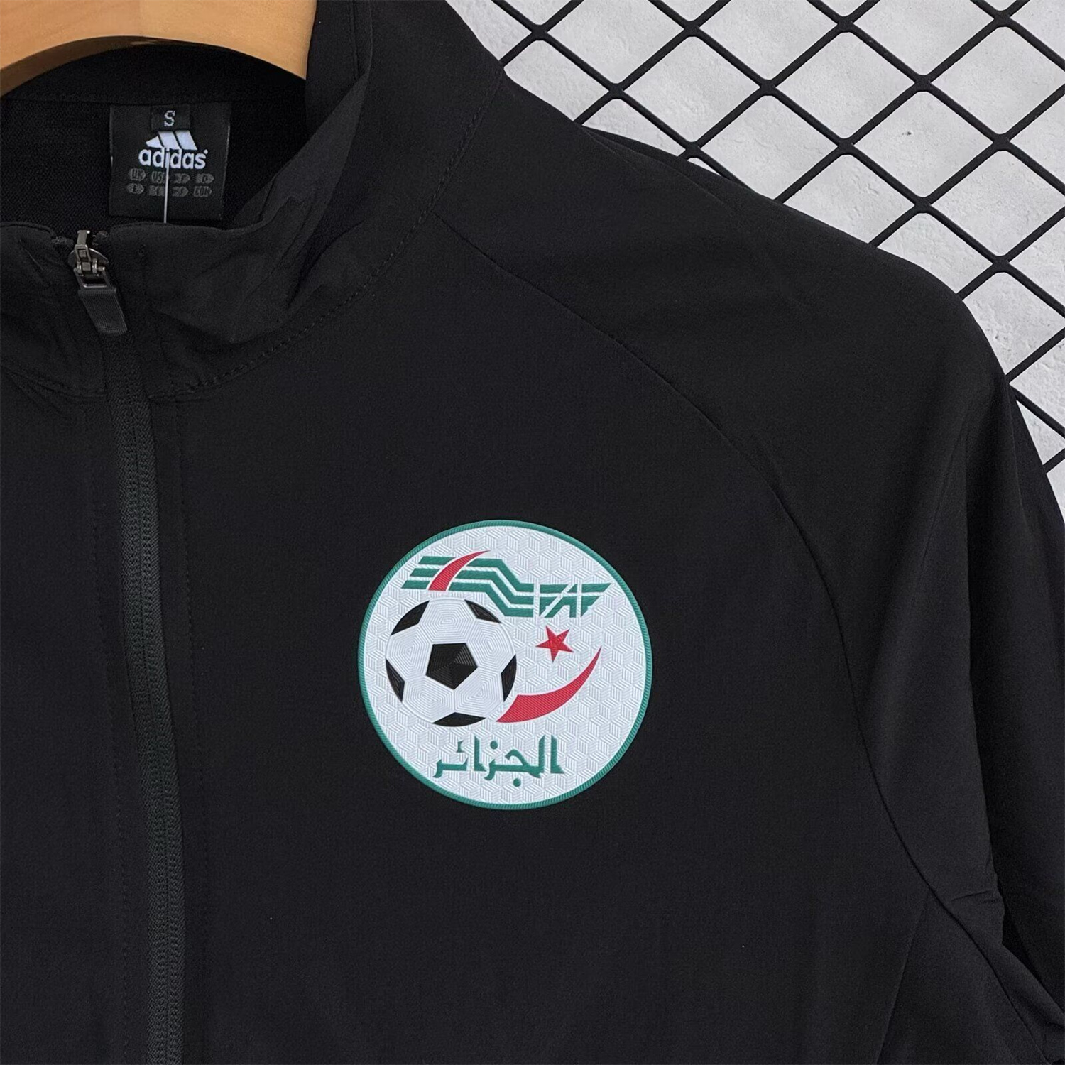 AlphaJersey-Algeria 25-26 Windbreaker Training Set - Black Top and Pants