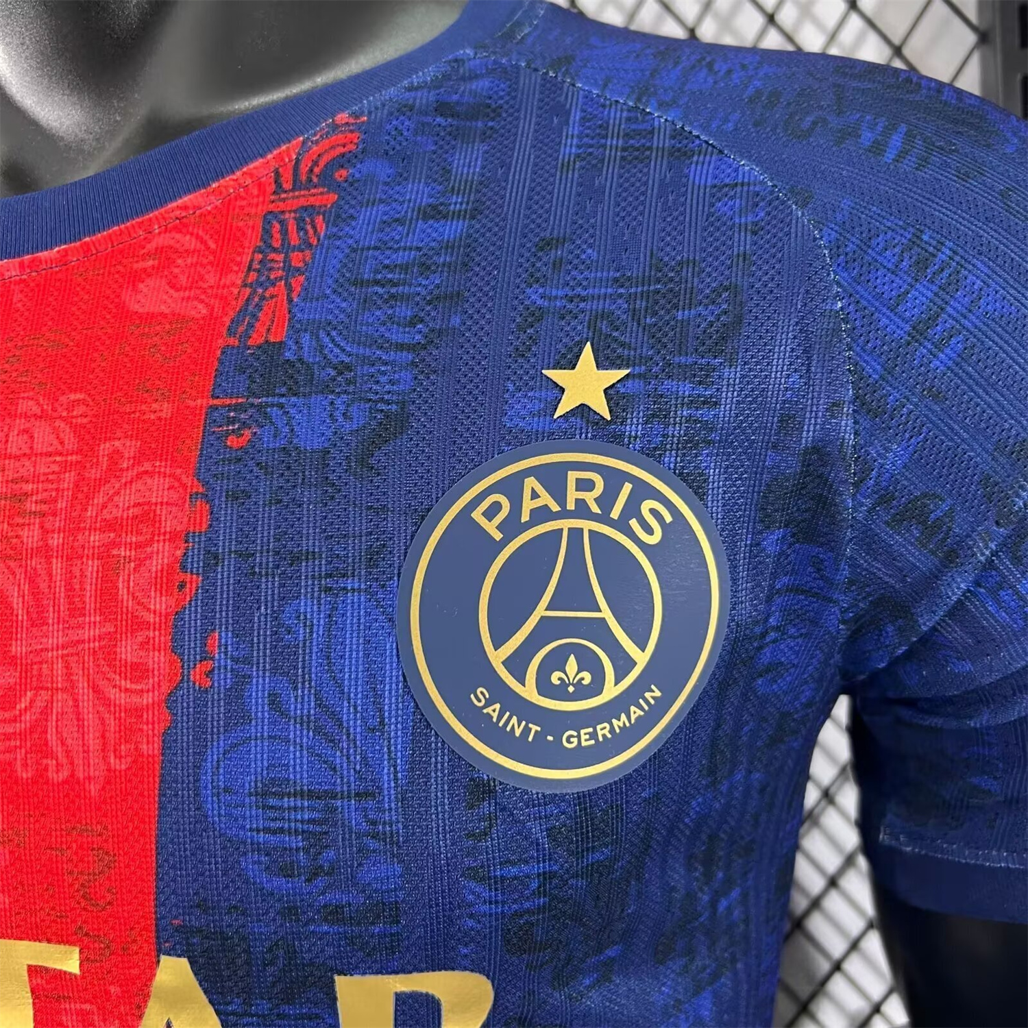 AlphaJersey-Paris Saint-Germain PSG 25-26 Red Slash Blue Special Jersey - Player Version