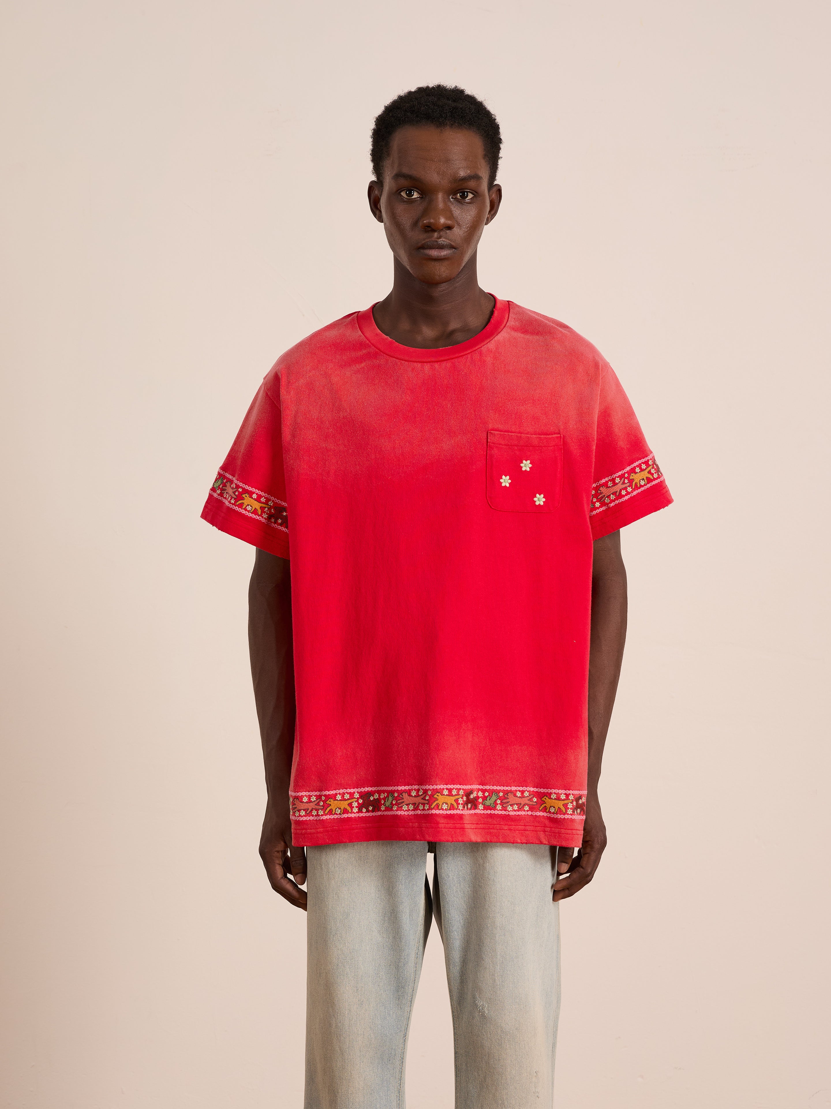 Horse Motif Embroidered Tee | Modern Menswear by yycbvcnbmmnbm