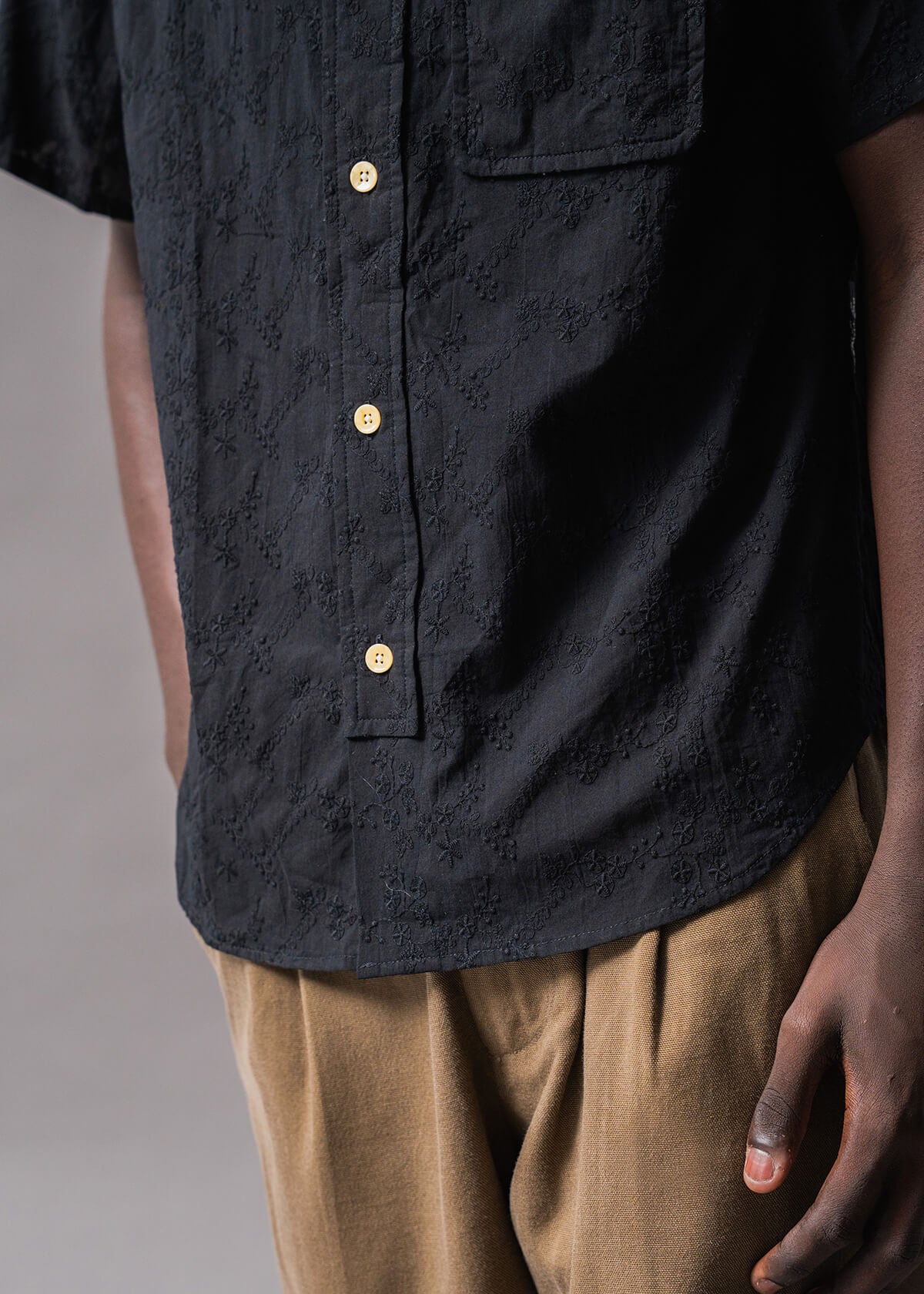 Embroidered Offset Shirt | Modern Menswear by yycbvcnbmmnbm