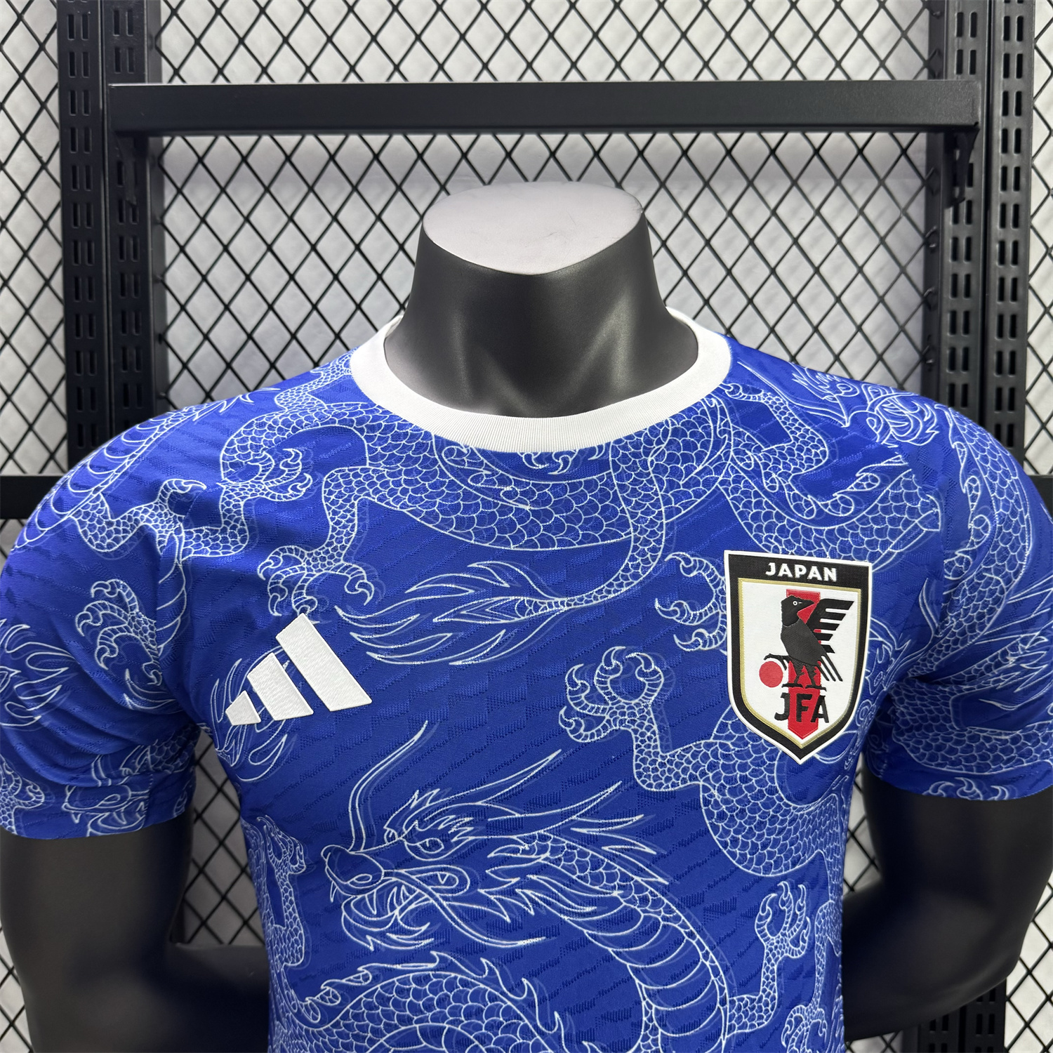 AlphaJersey-Japan 25-26 White Dragon Pattern Blue Special Jersey - Player Version