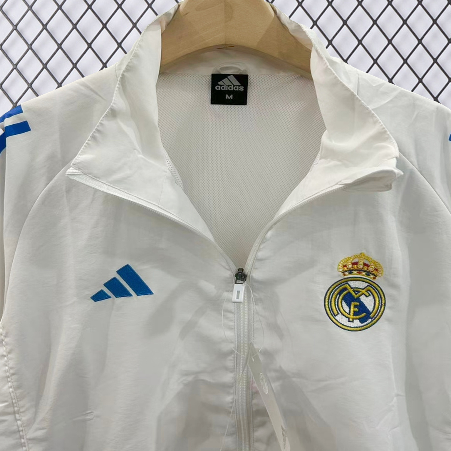 AlphaJersey-Real Madrid 25-26 White With Blue Special Windbreaker Jacket
