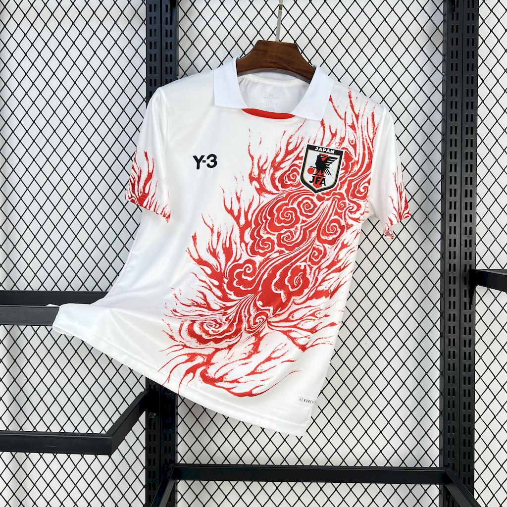 AlphaJersey-Japan 25-26 Y-3 Red Auspicious Cloud Pattern White Special Jersey - Fans Version