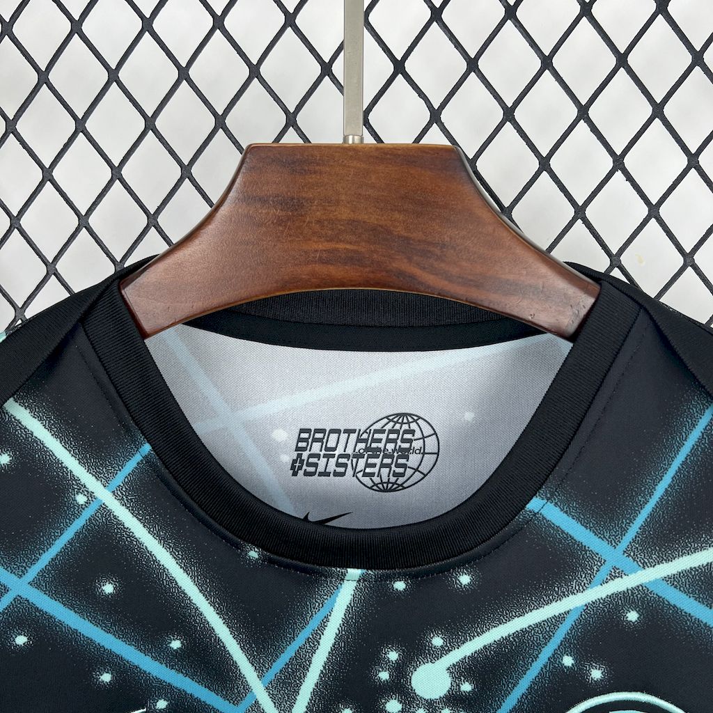 AlphaJersey-Inter Milan 25-26 Black Blue Pre-Match Training Jersey - Fans Version