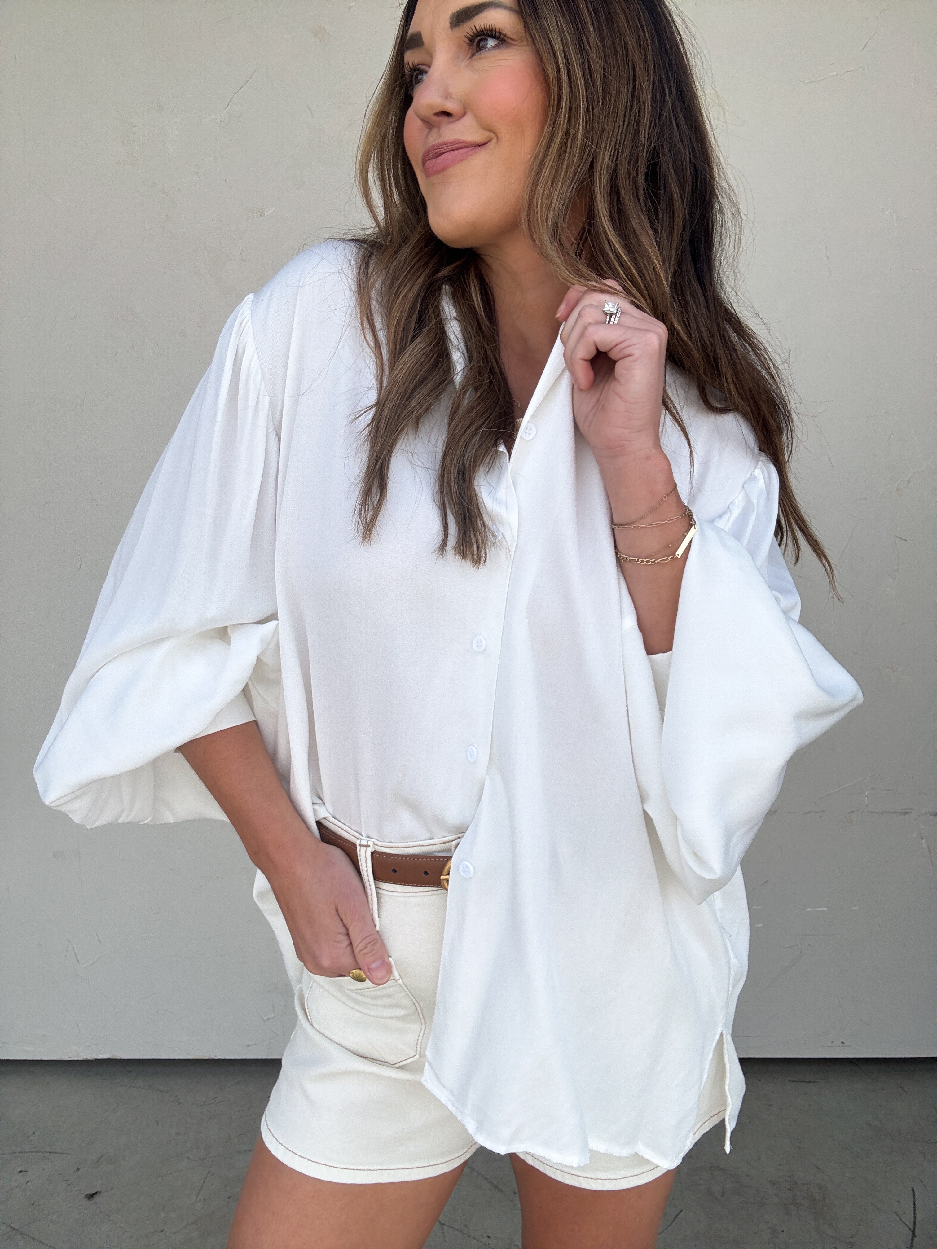 Classic White Relaxed Button-Down | Elegant Women's Fashion by coolavocek