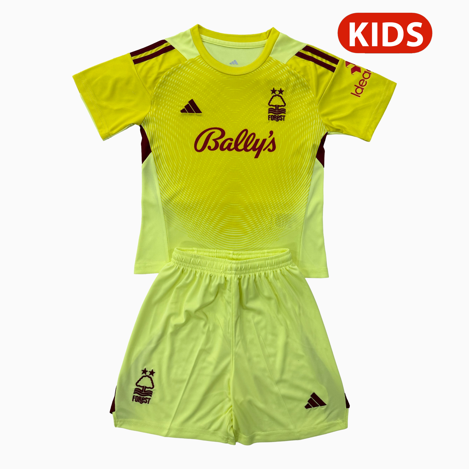 AlphaJersey-Nottingham Forest 25-26 Yellow Goalkeeper Kids Kit