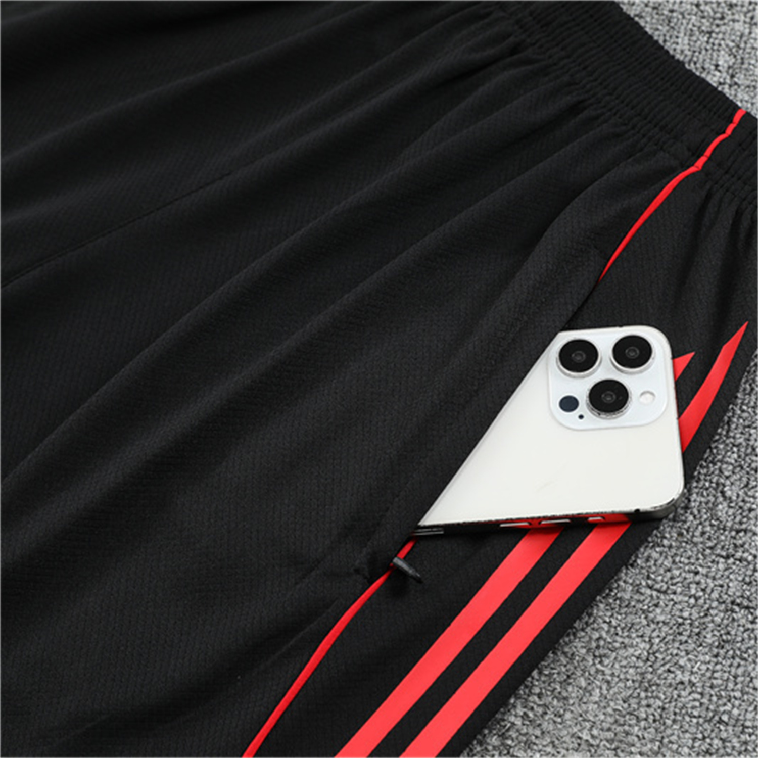 AlphaJersey-Liver.pool 25-26 Kids Short-Sleeve Training Set - Black Top & Black Shorts