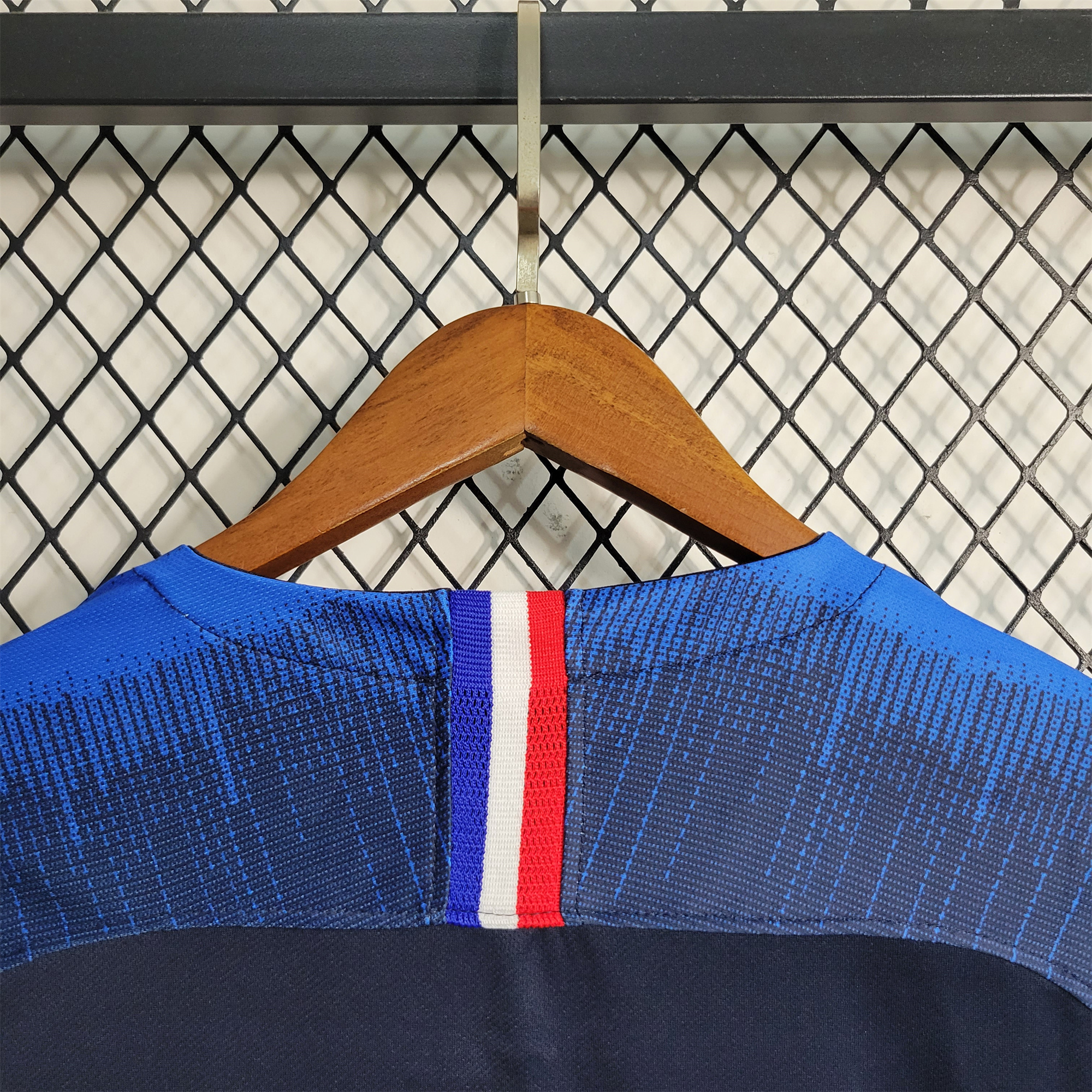 AlphaJersey-Retro France 2018 Home Stadium Long Sleeve Jersey
