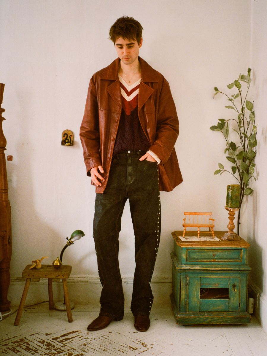 Waxed Studded Jeans | Modern Menswear by yycbvcnbmmnbm